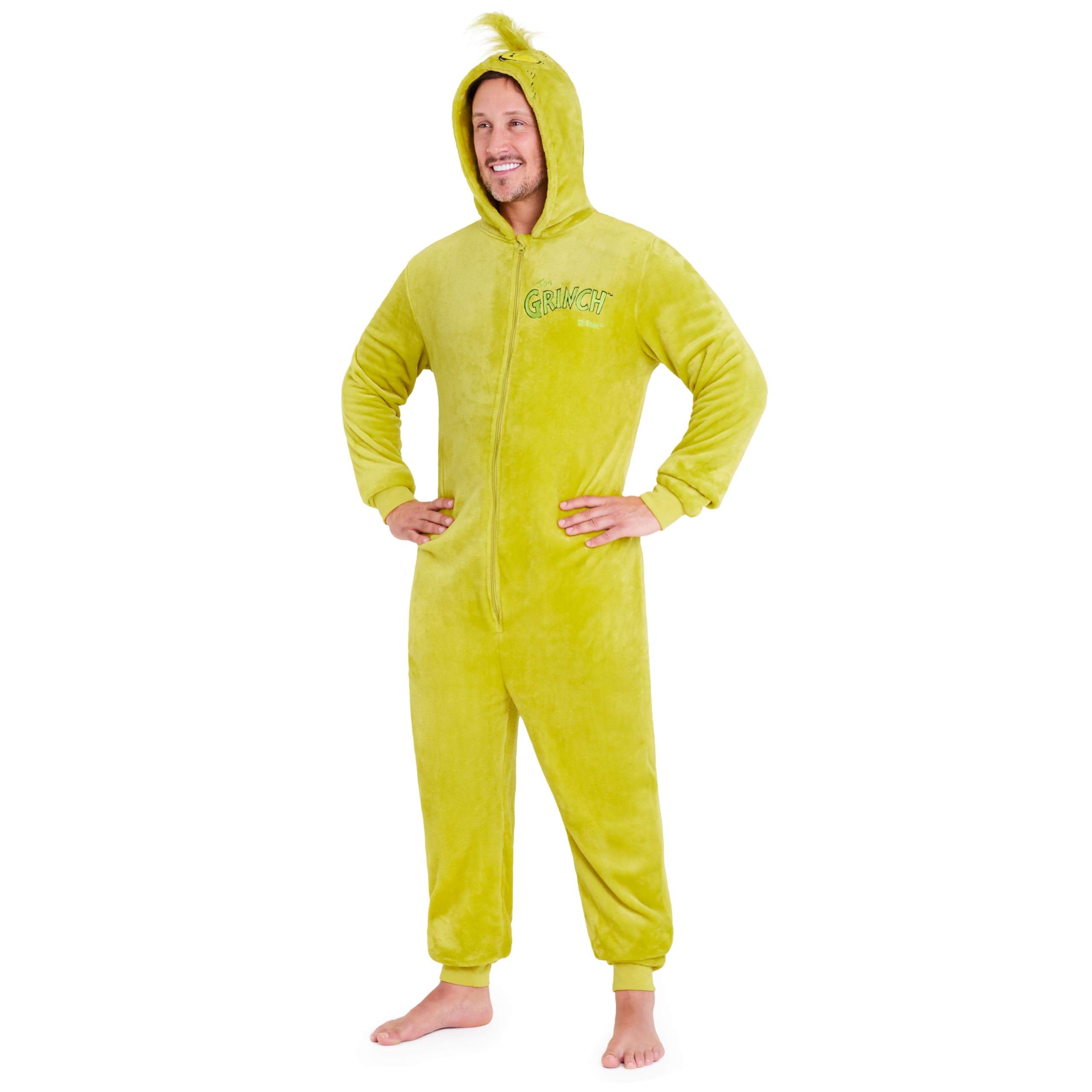 The Grinch, combinaison pyjama polaire à capuche, homme et ado — idée cadeau