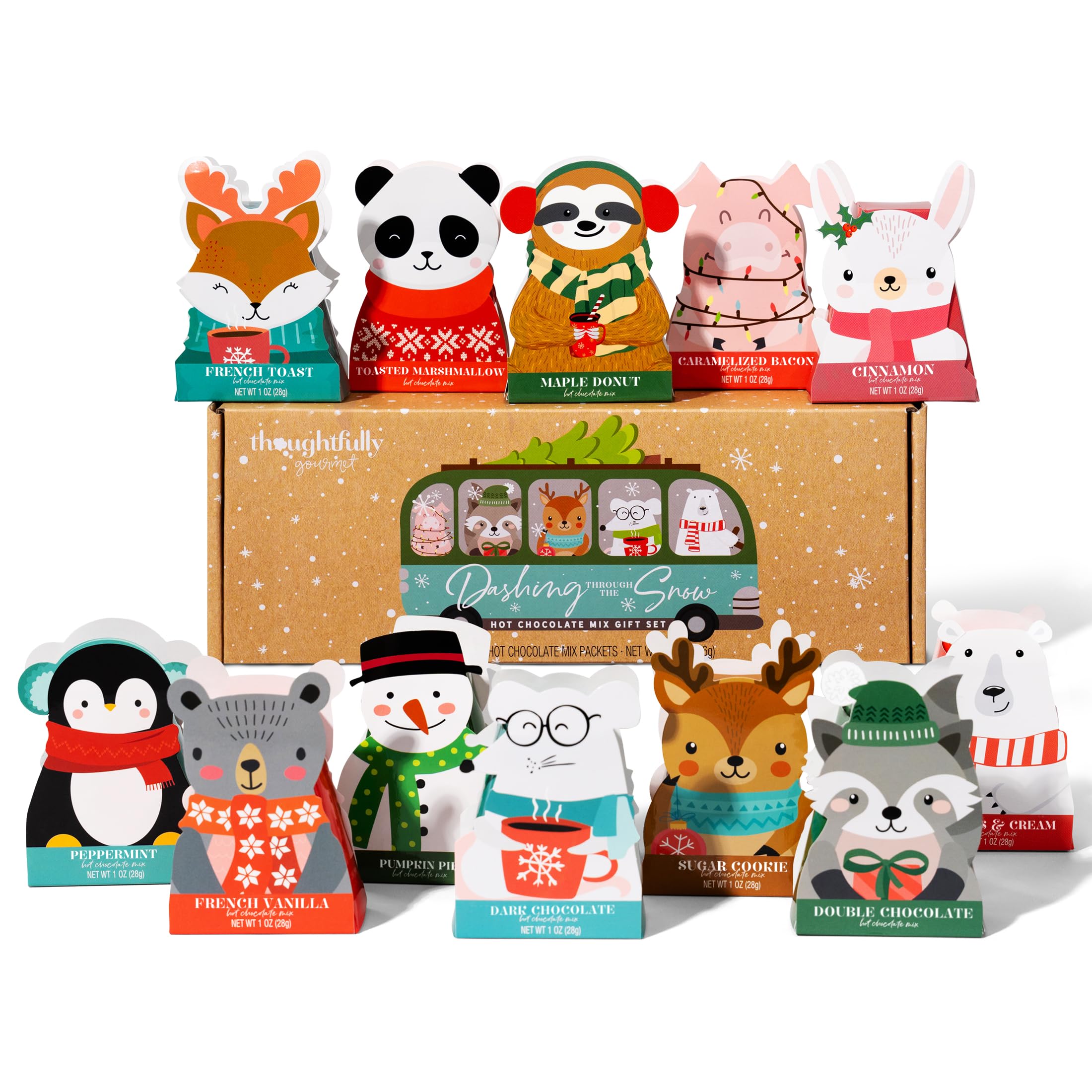Thoughtfully Gourmet coffret chocolat chaud de Noël, 12 saveurs