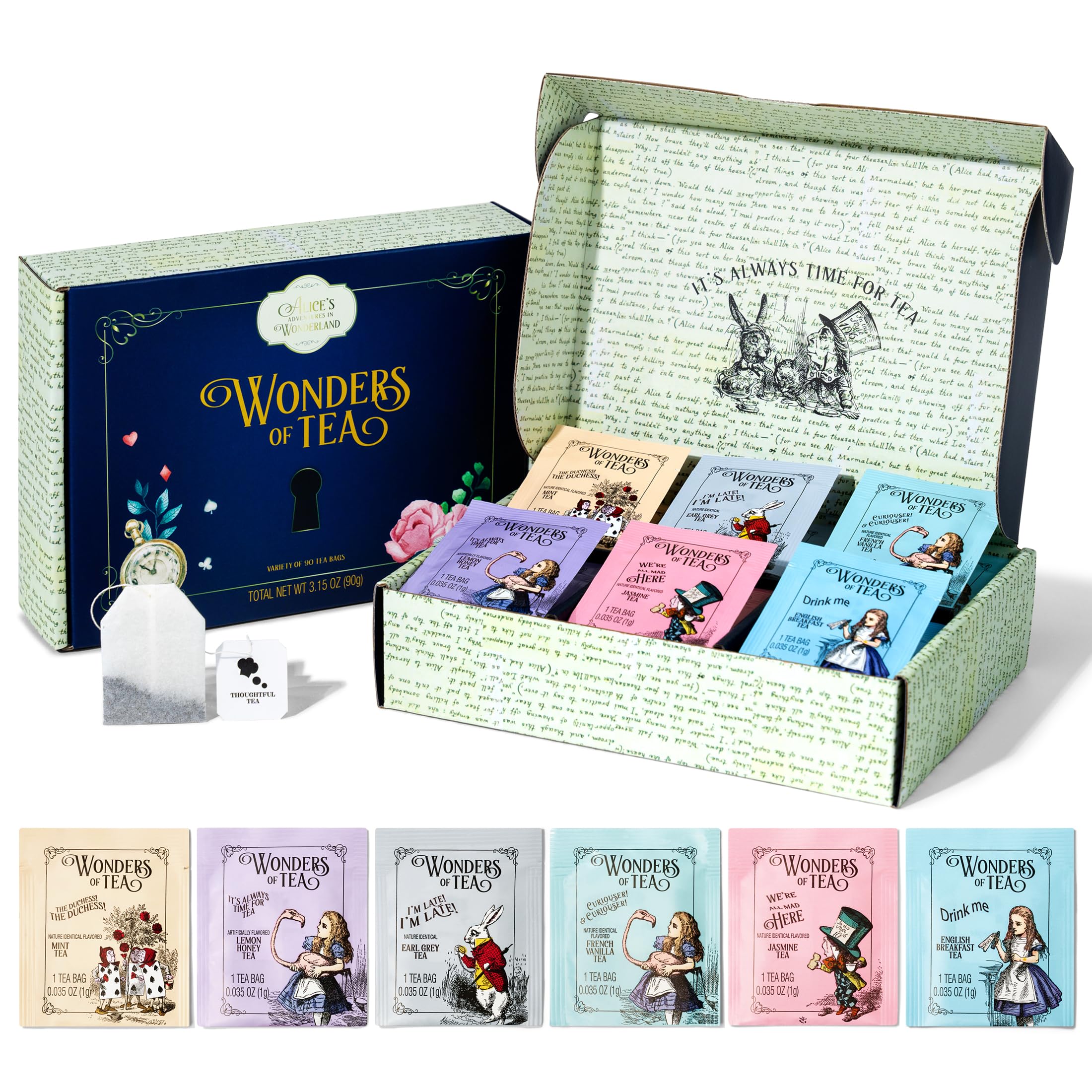 Thoughtfully, coffret de thé Alice au pays des merveilles, 90 sachets