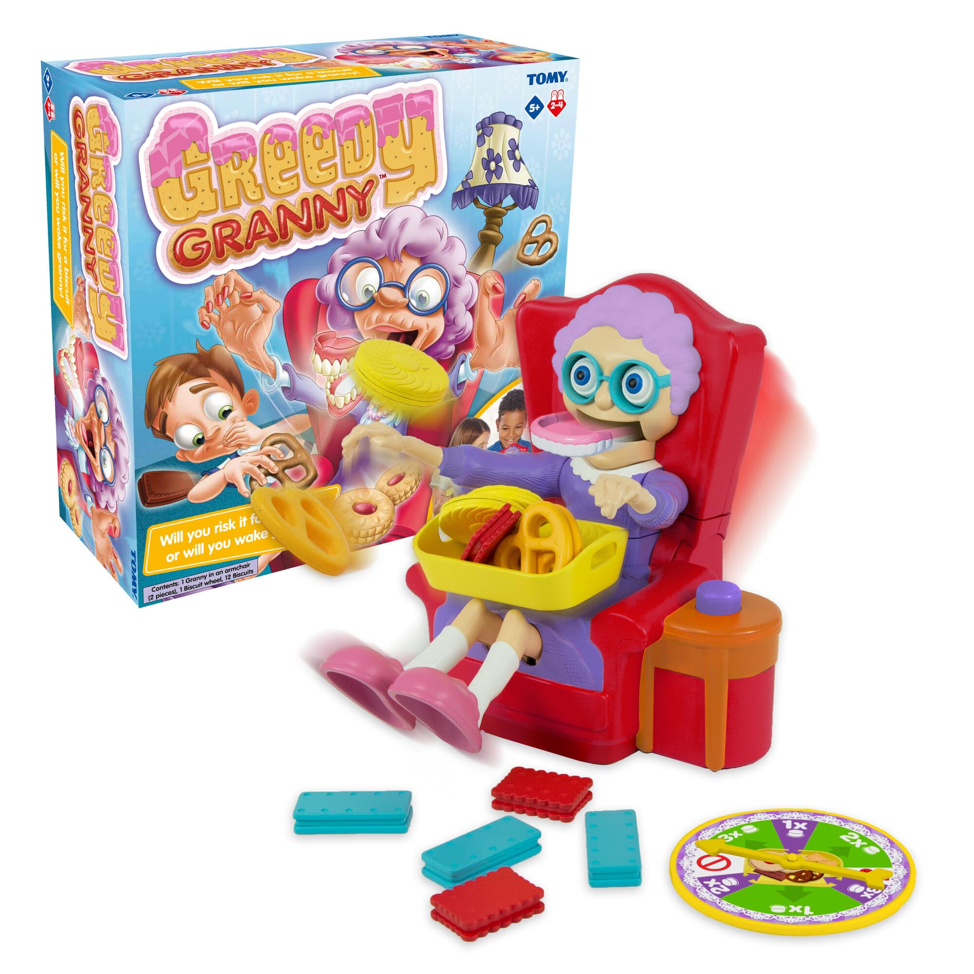 TOMY Mamie Goinfron, jeu rigolo de vol de biscuits — idée cadeau