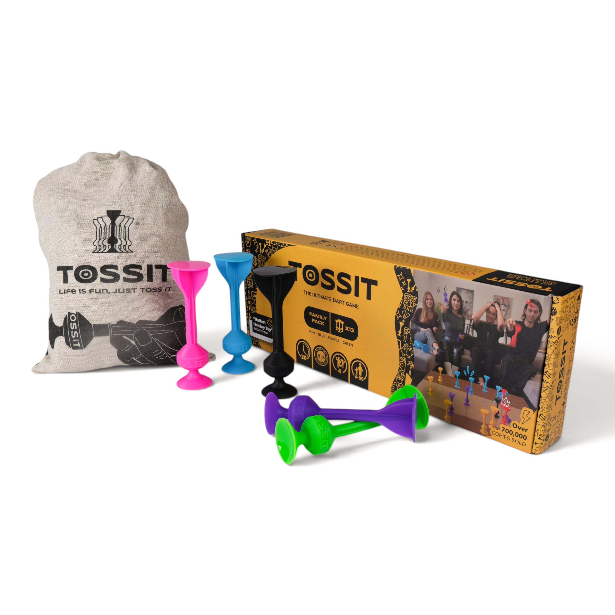 TOSSIT Family Pack, fléchettes ventouse façon pétanque — idée cadeau