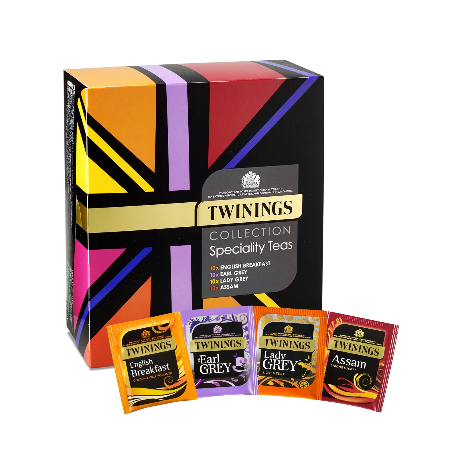 Twinings, coffret découverte de 4 thés noirs, 40 sachets — idée cadeau