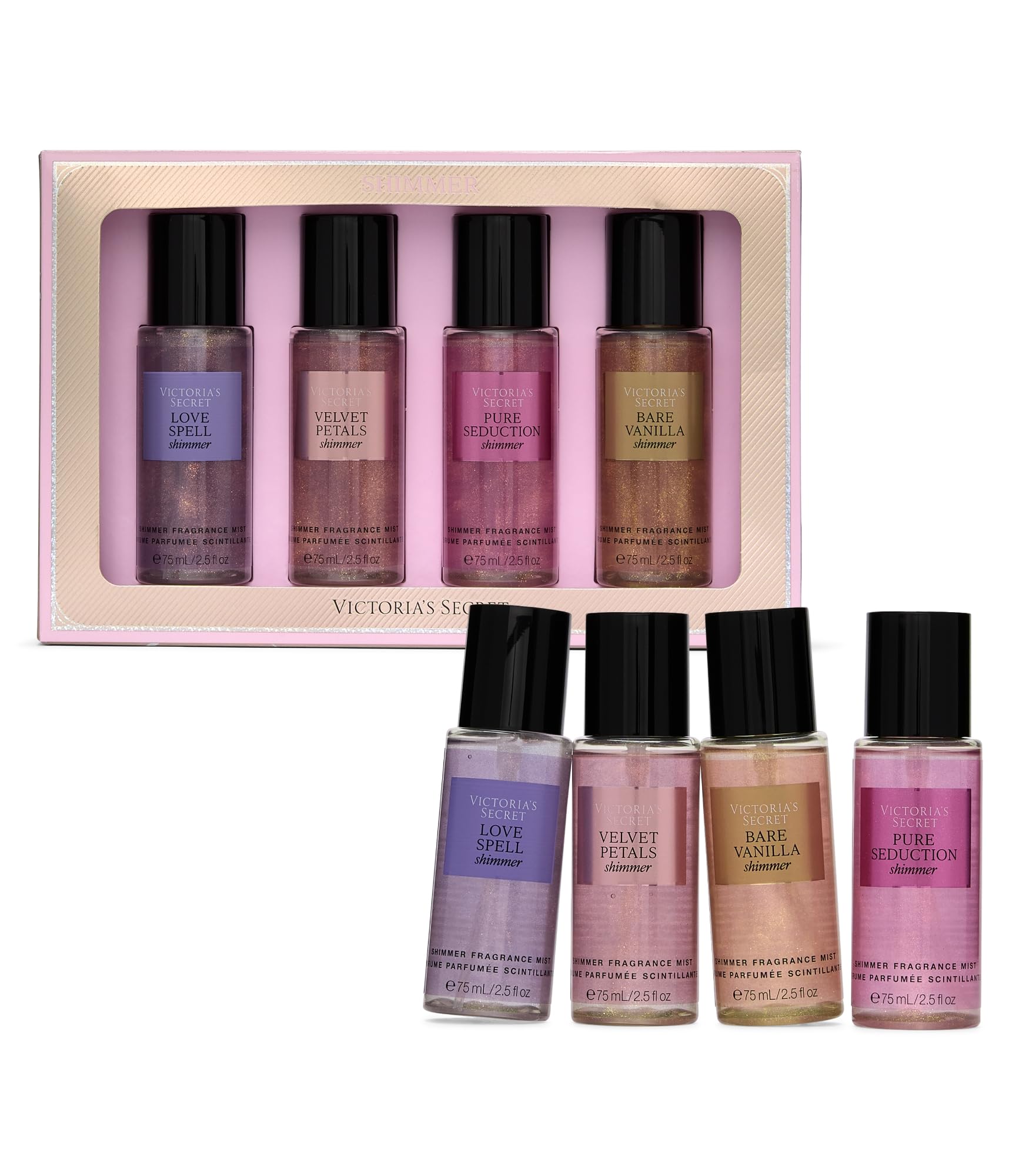 Victoria's Secret, coffret 4 mini brumes Shimmer — idée cadeau
