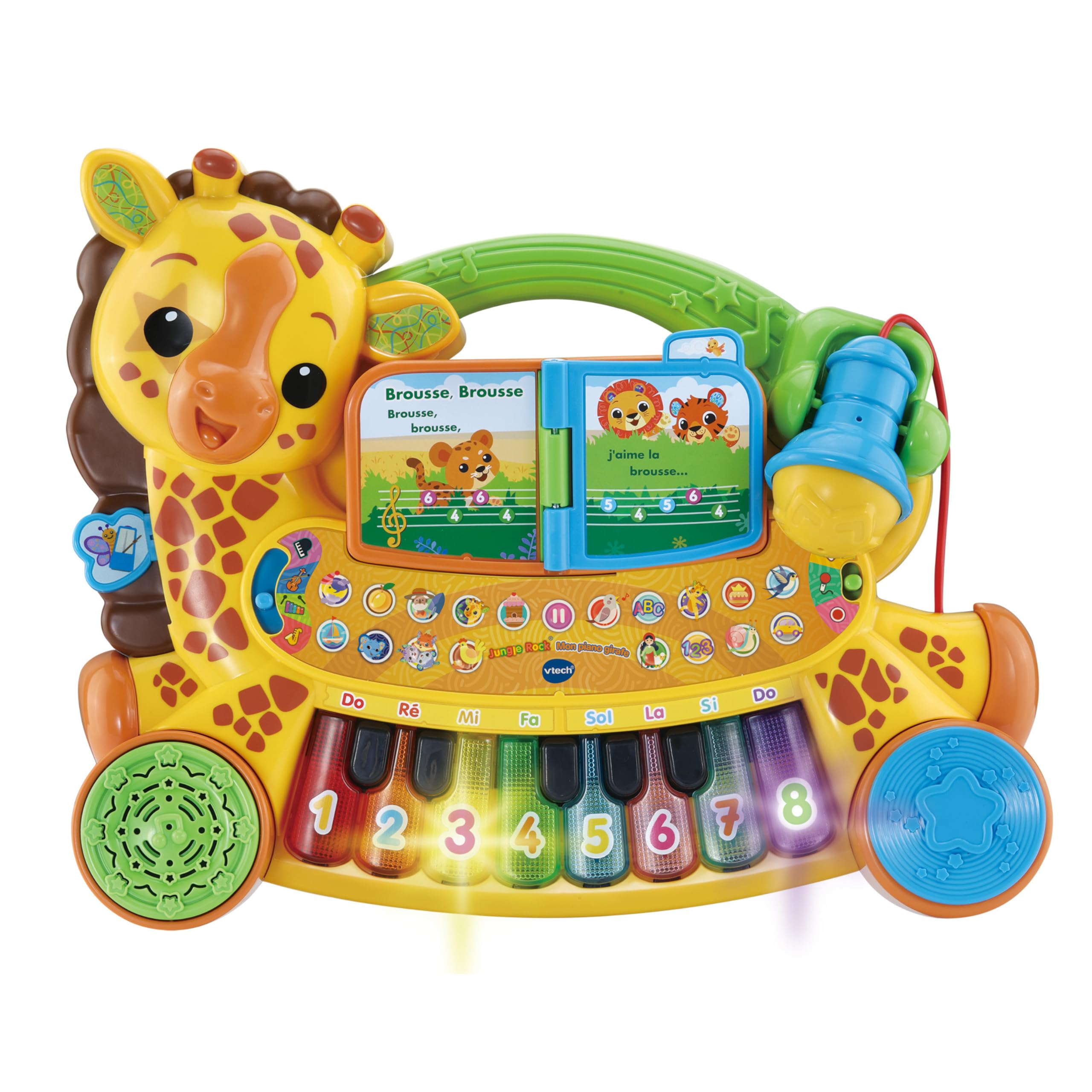 VTech Mon Piano Girafe Jungle Rock, piano tout-petit avec micro — idée cadeau