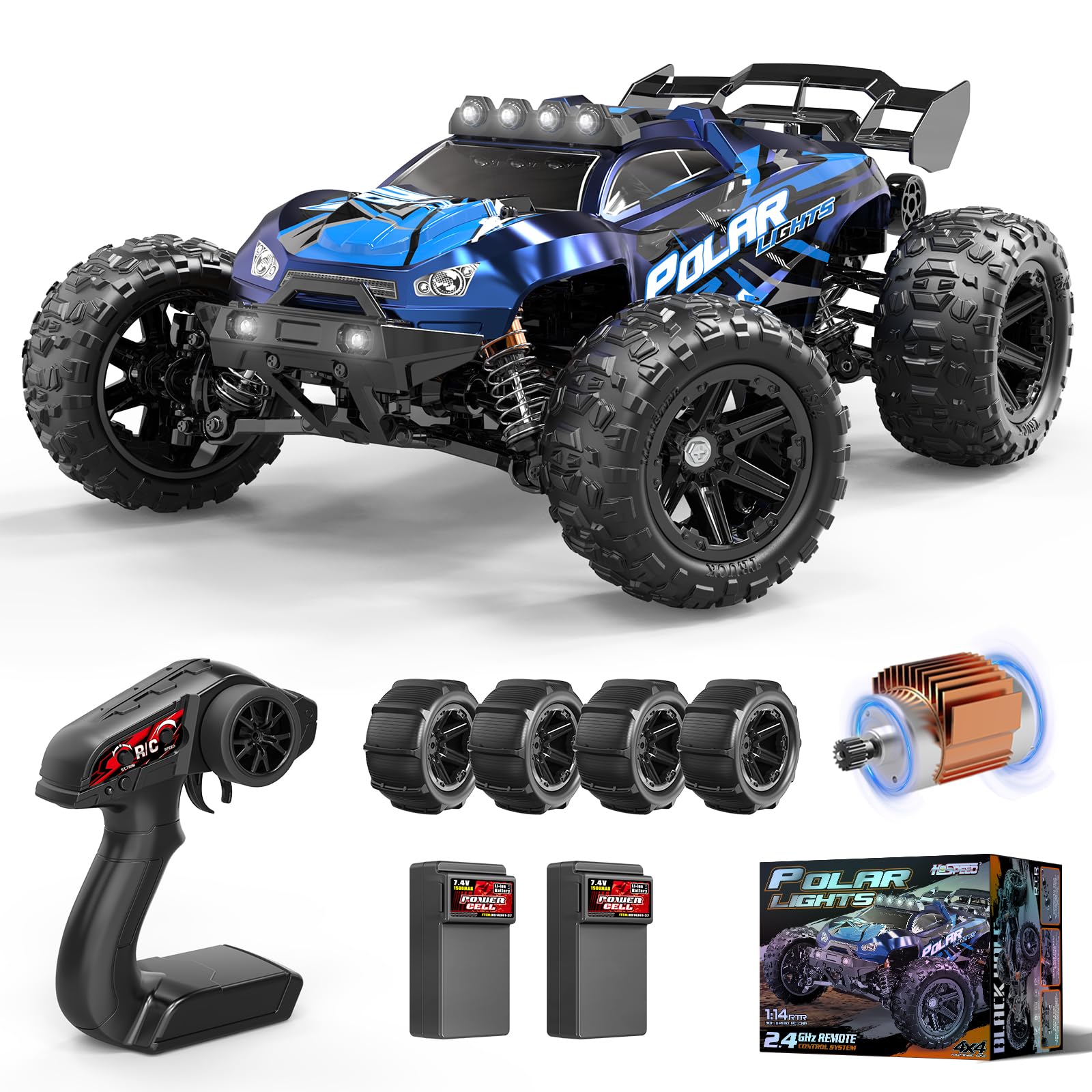 Womaqu Monster truck RC 4x4 au 1:14, 40 km/h — idée cadeau