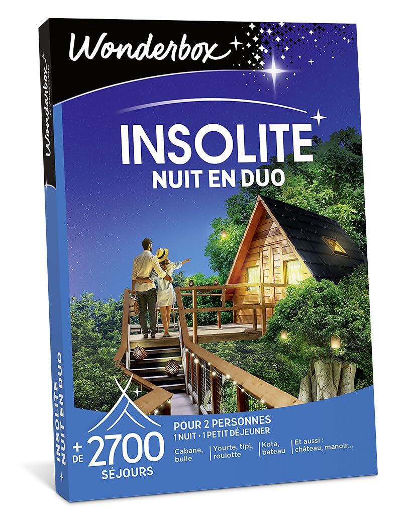 Wonderbox, coffret Nuit insolite en duo — idée cadeau