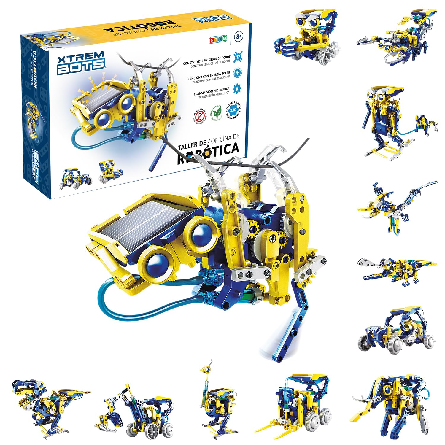 Xtrem Bots atelier de robotique 12 en 1, solaire et hydraulique