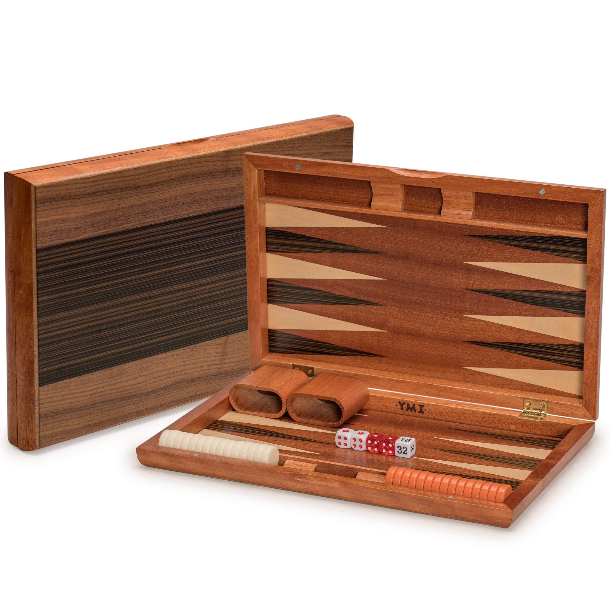 Backgammon Pasadena YMI en bois marqueté — idée cadeau