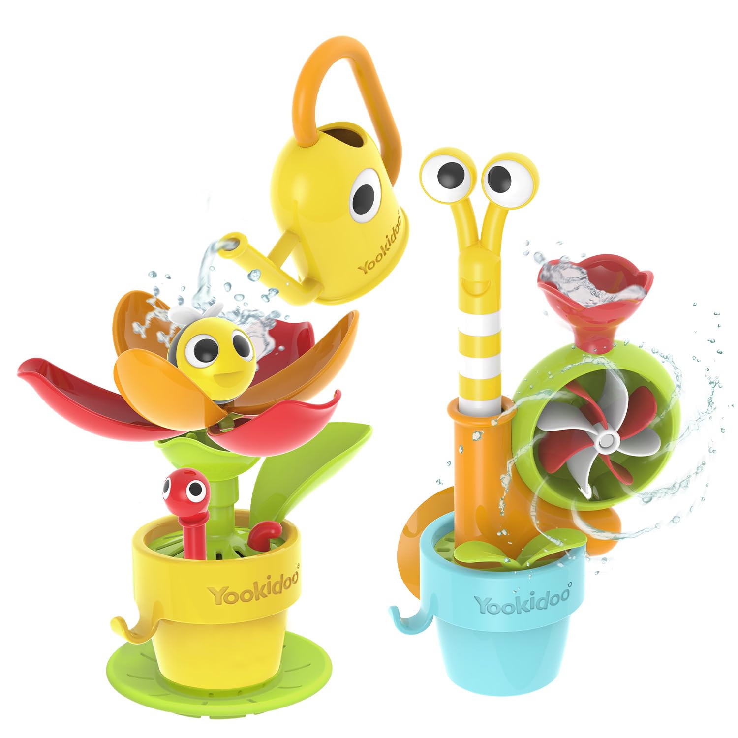 Yookidoo Pour N Grow Pop Up Garden Bath Toy Set: Snail and Flower — funny gift