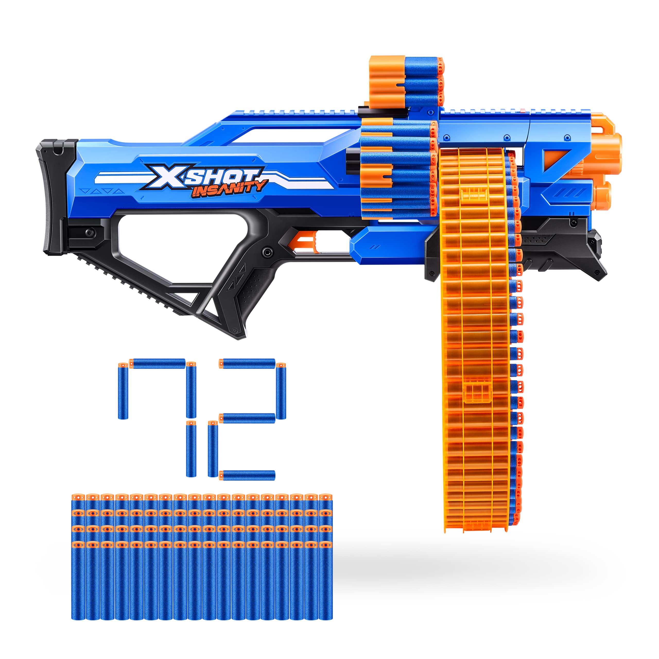 X-Shot Insanity Mad Mega Barrel — Blaster 138 fléchettes — cadeau drôle