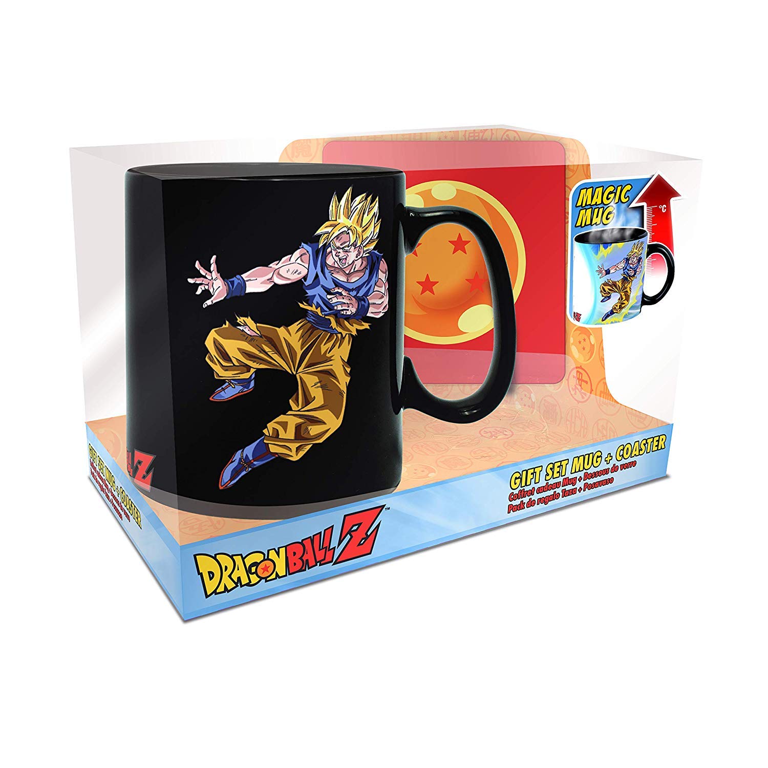 ABYSTYLE Dragon Ball Z Goku vs Buu Heat Change Mug and Coaster — original gift idea
