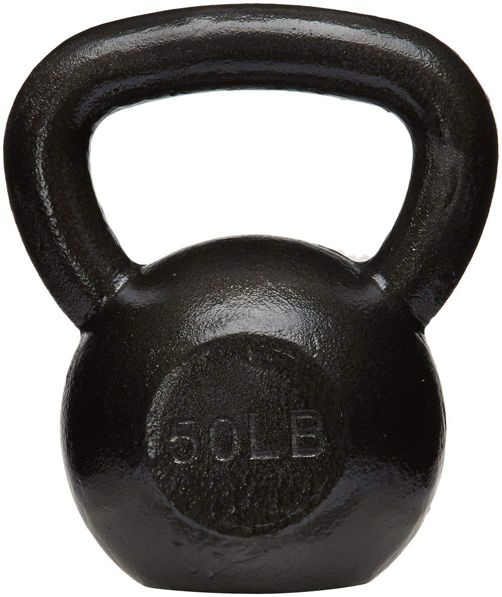 Amazon Basics Cast Iron Kettlebell, 50 lb, Black — funny and quirky gift