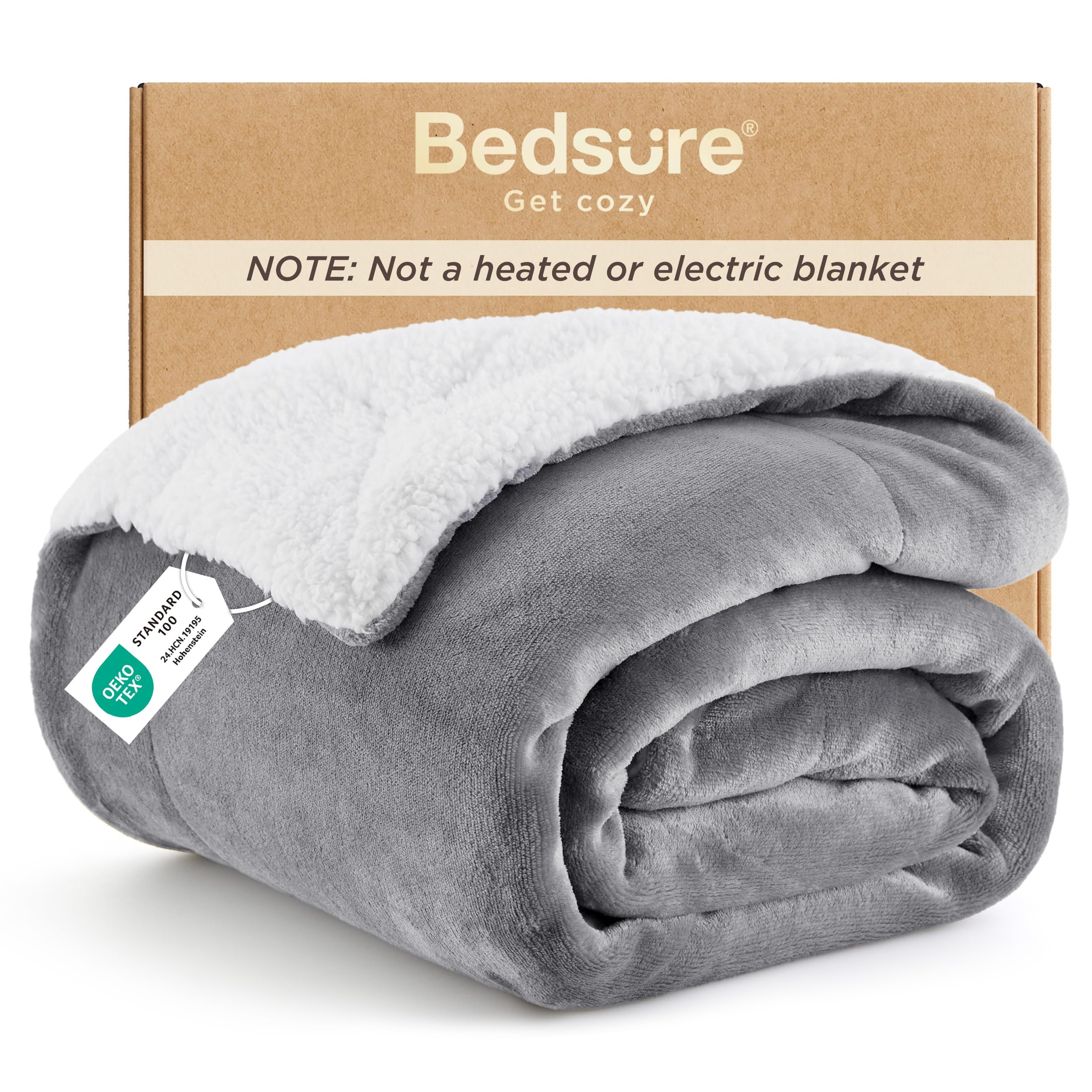 Bedsure GentleSoft Sherpa Fleece Throw Blanket, Twin 60x80 in — funny gift