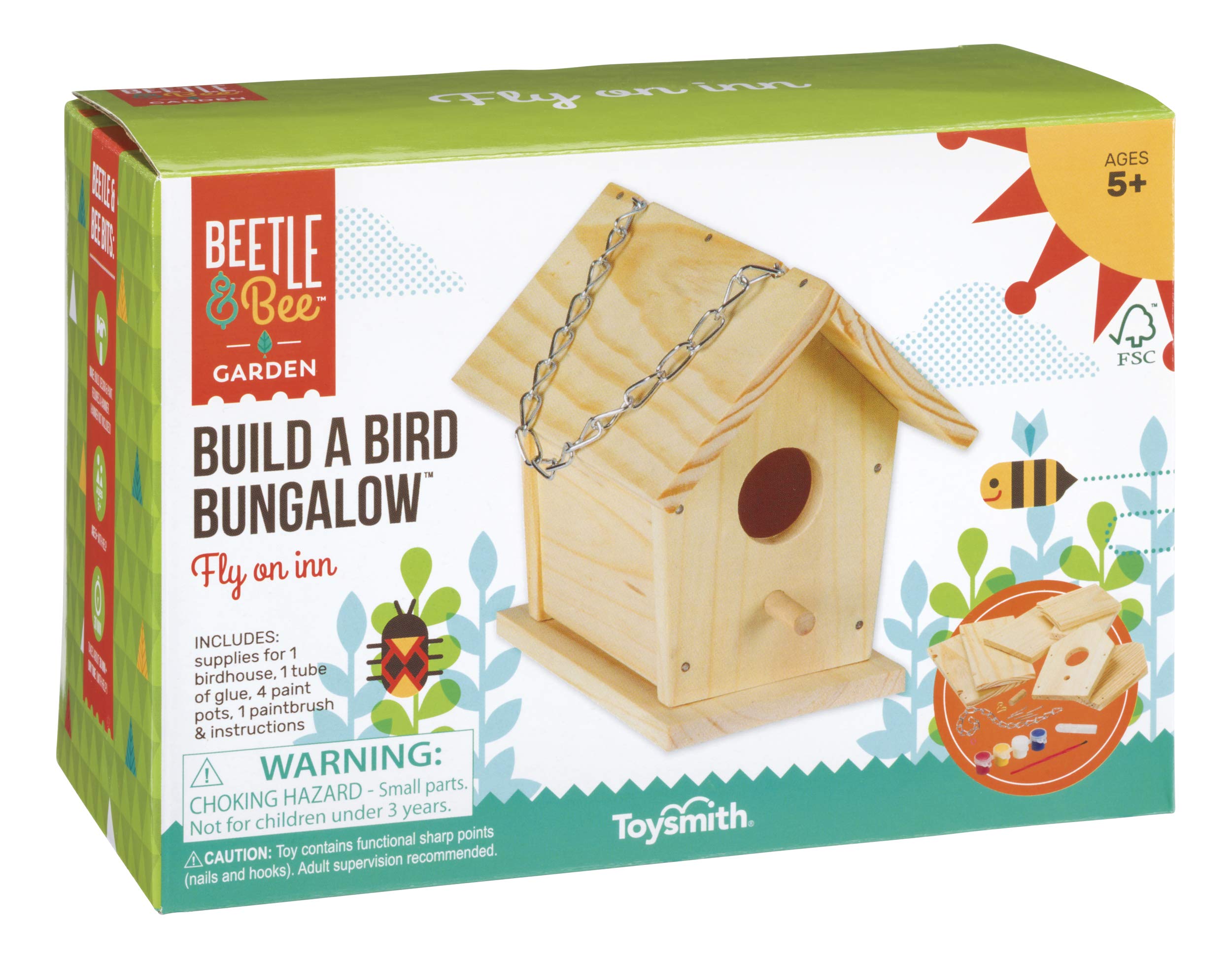 Beetle & Bee Build A Bird Bungalow, Paint-Your-Own Birdhouse Kit — gift idea