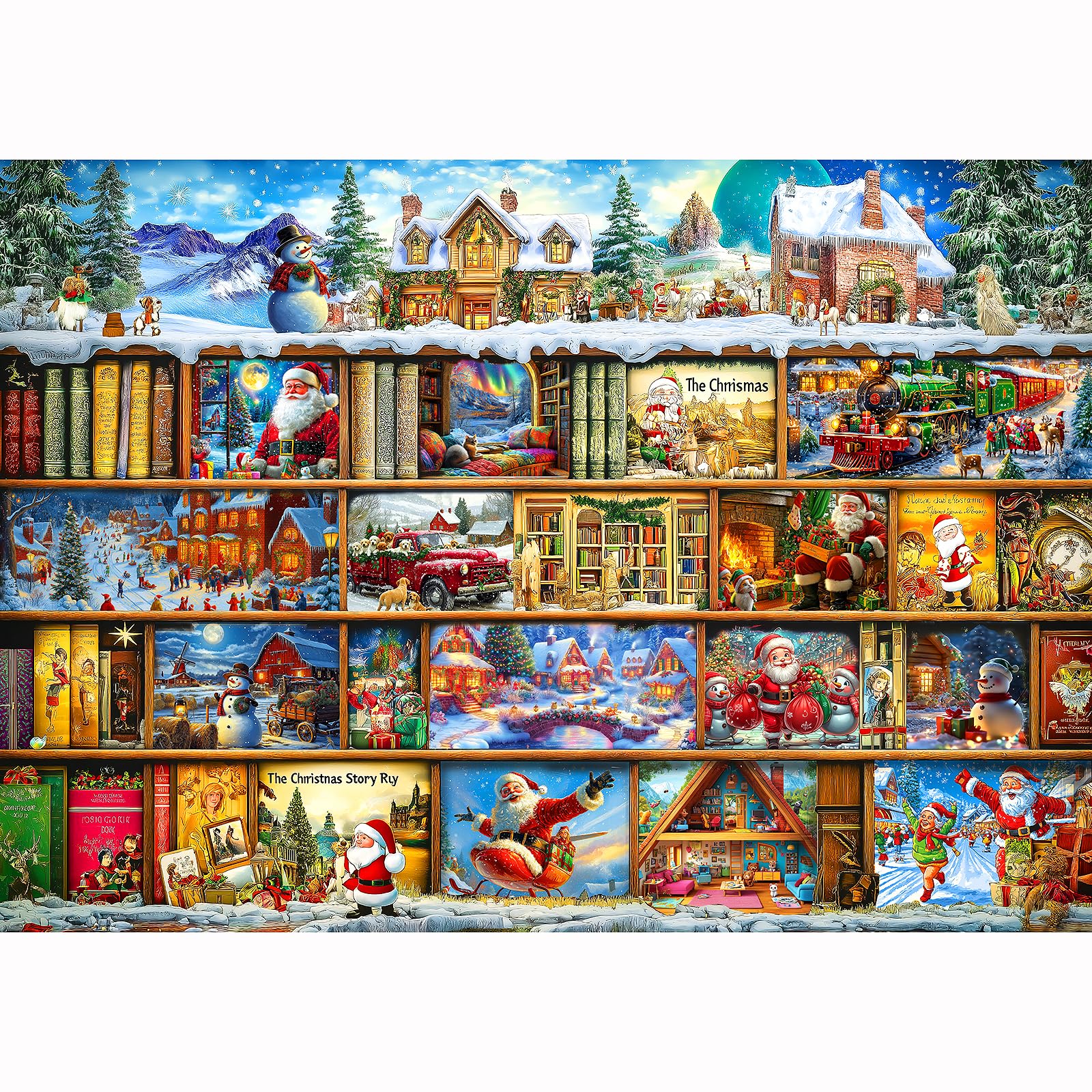 Blueforest Christmas Book Library Puzzle, 1,000 Pieces — gift idea