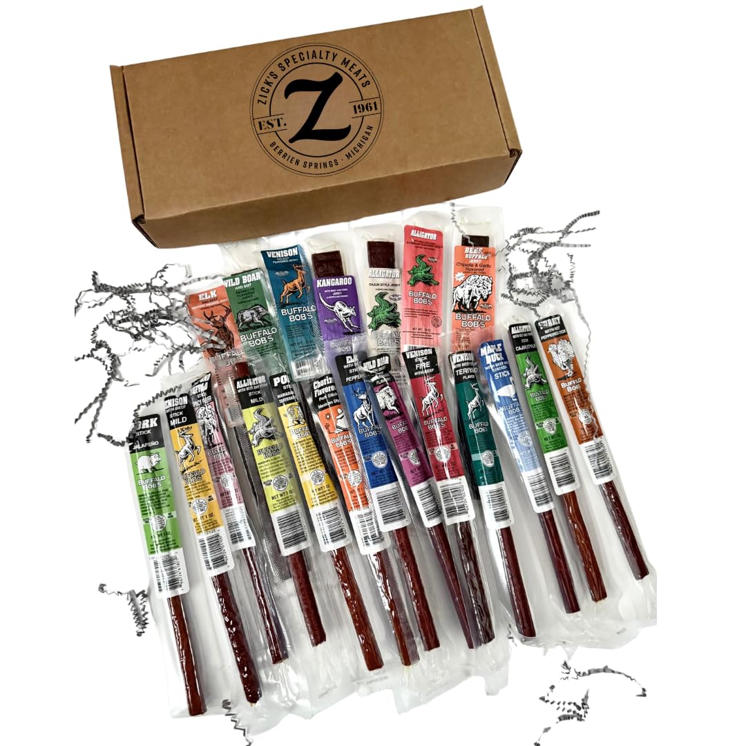 Buffalo Bob's Exotic Jerky Gift Box, 20-Piece Assortment