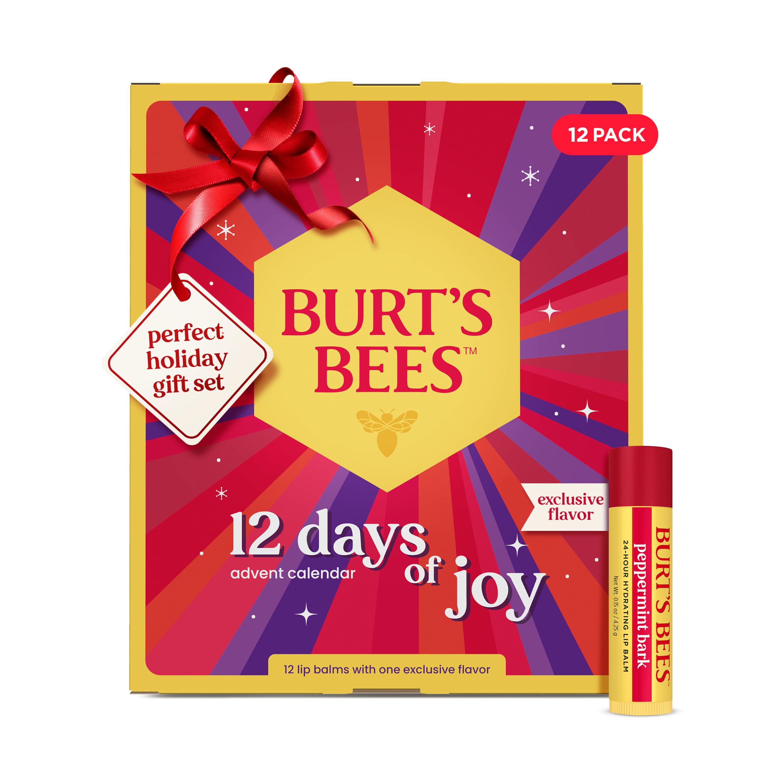 Burt's Bees 12 Days of Joy Holiday Lip Balm Advent Calendar (12 Lip Balms) — original gift idea