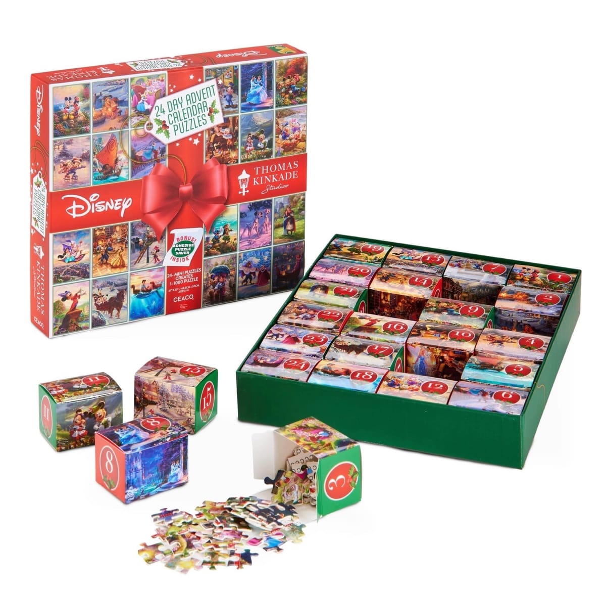 Ceaco Thomas Kinkade Disney 24-Day Advent Calendar with 24 Mini Puzzles — gift idea