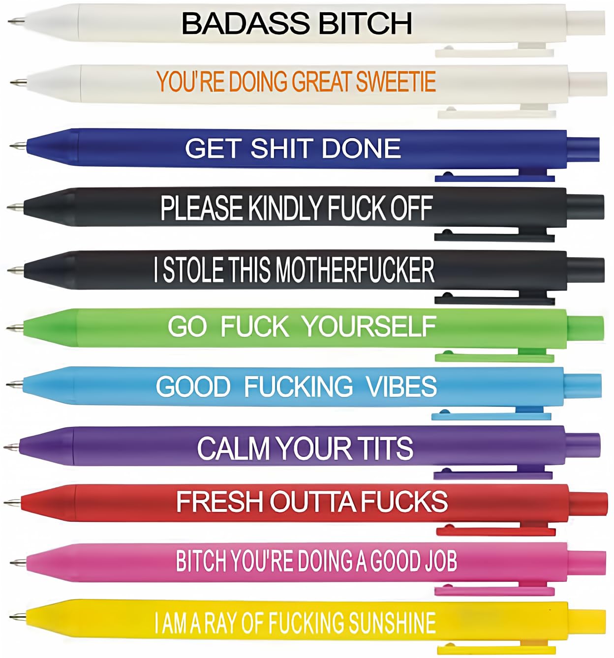 Cityhermit Funny Swear Word Pen Set (11 Pack) — original gift idea