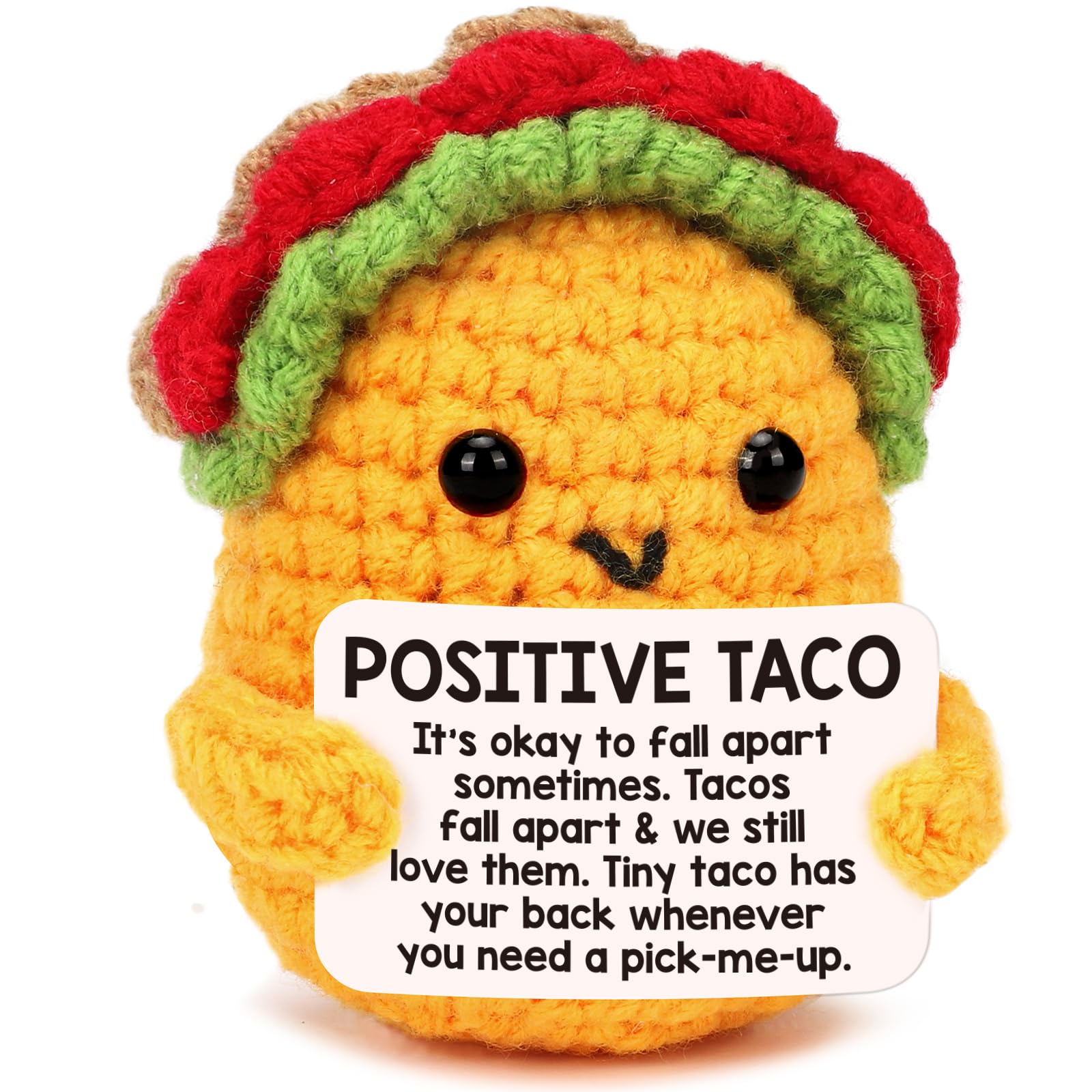 Positive Crochet Taco Gift with Card — funny and quirky gift