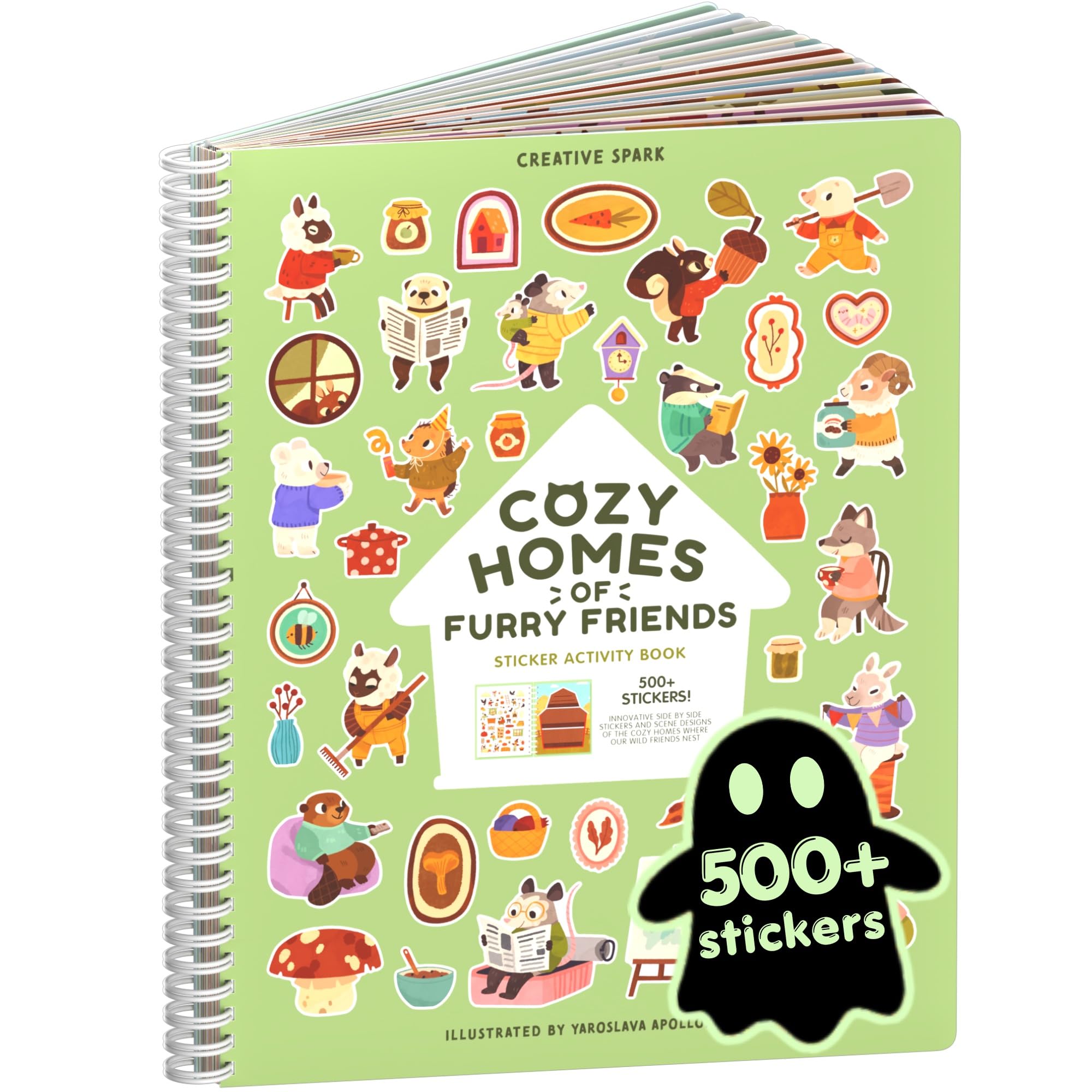 Cupkin Cozy Animal Spiral Sticker Book — gift idea