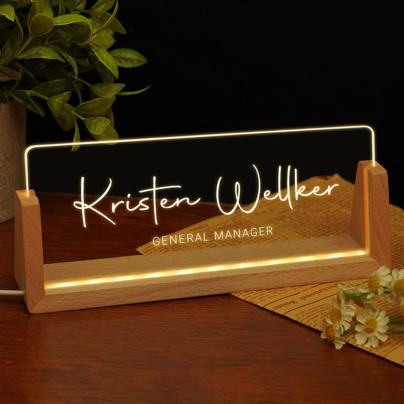 Personalized Light-Up Desk Name Plate — original gift idea