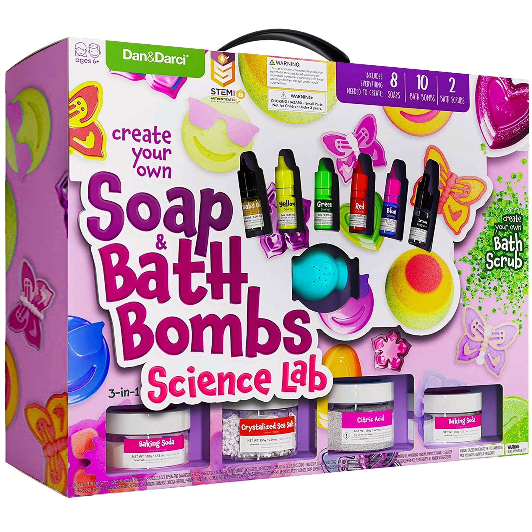 Dan&Darci 3-in-1 Spa Science Kit, Soap, Bath Bombs and Bath Salts — gift idea
