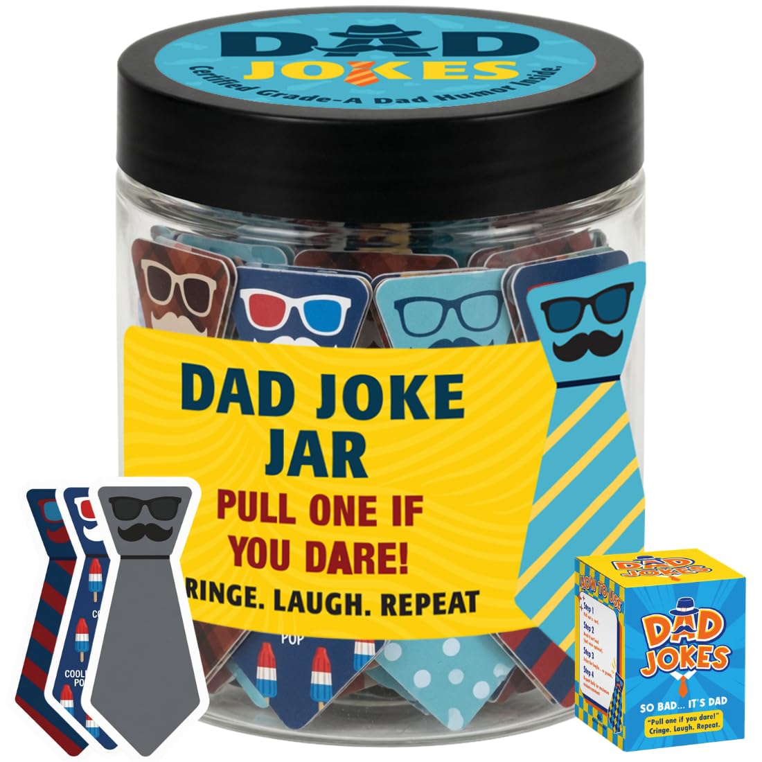 DEARMINE 60 Dad Jokes Jar — funny and quirky gift