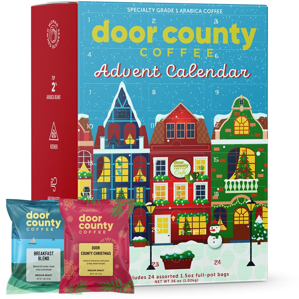 Door County Coffee 2026 Christmas Coffee Advent Calendar, 24 Full-Pot Bags — gift idea
