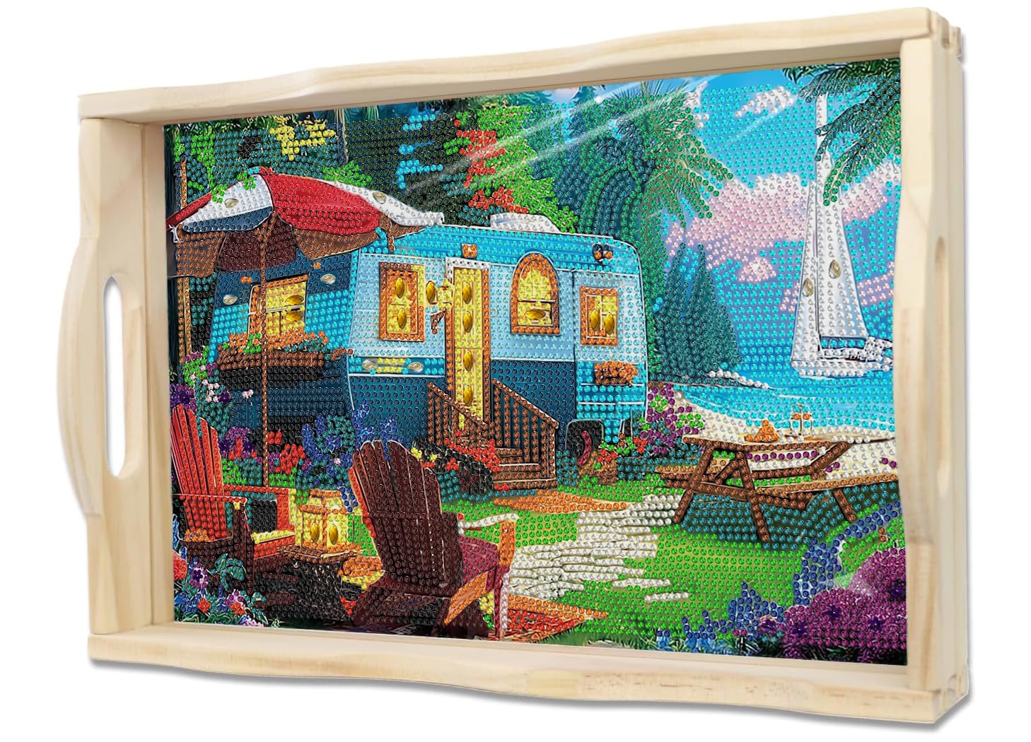 EWJRNSF Diamond Art Wooden Serving Tray Kit — gift idea
