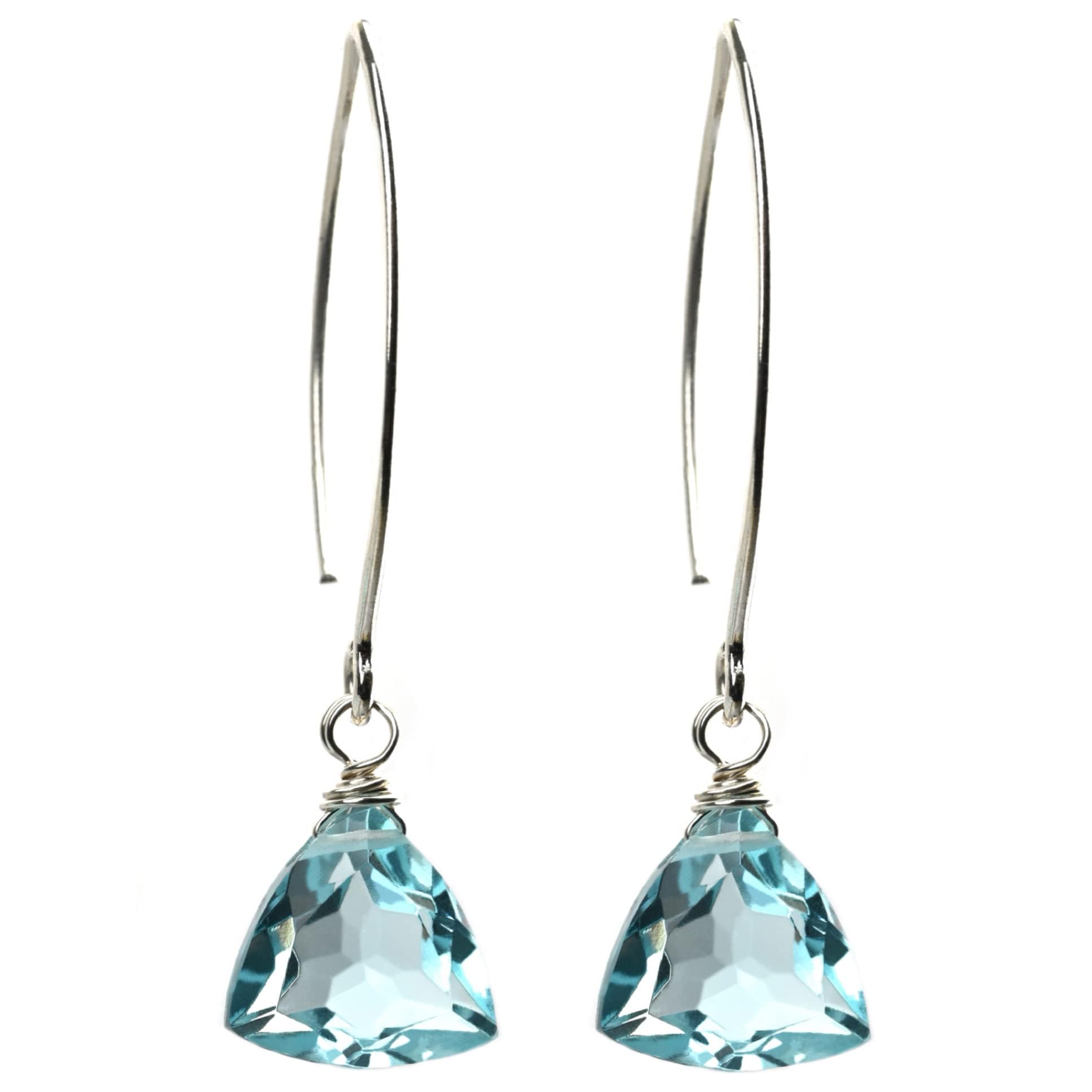 Gilded Acorn Blue Quartz Dangle Earrings — gift idea