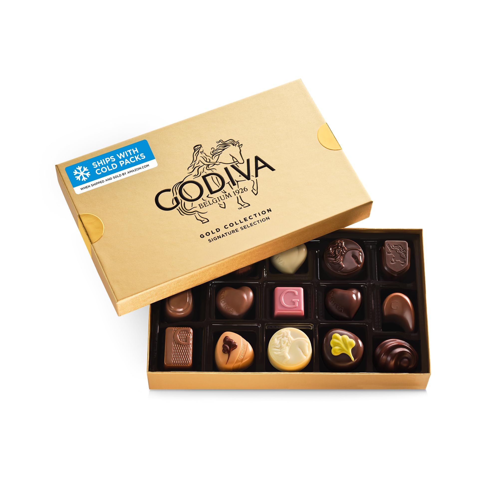 Godiva Gold Collection Assorted Chocolate Gift Box, 15 Pieces