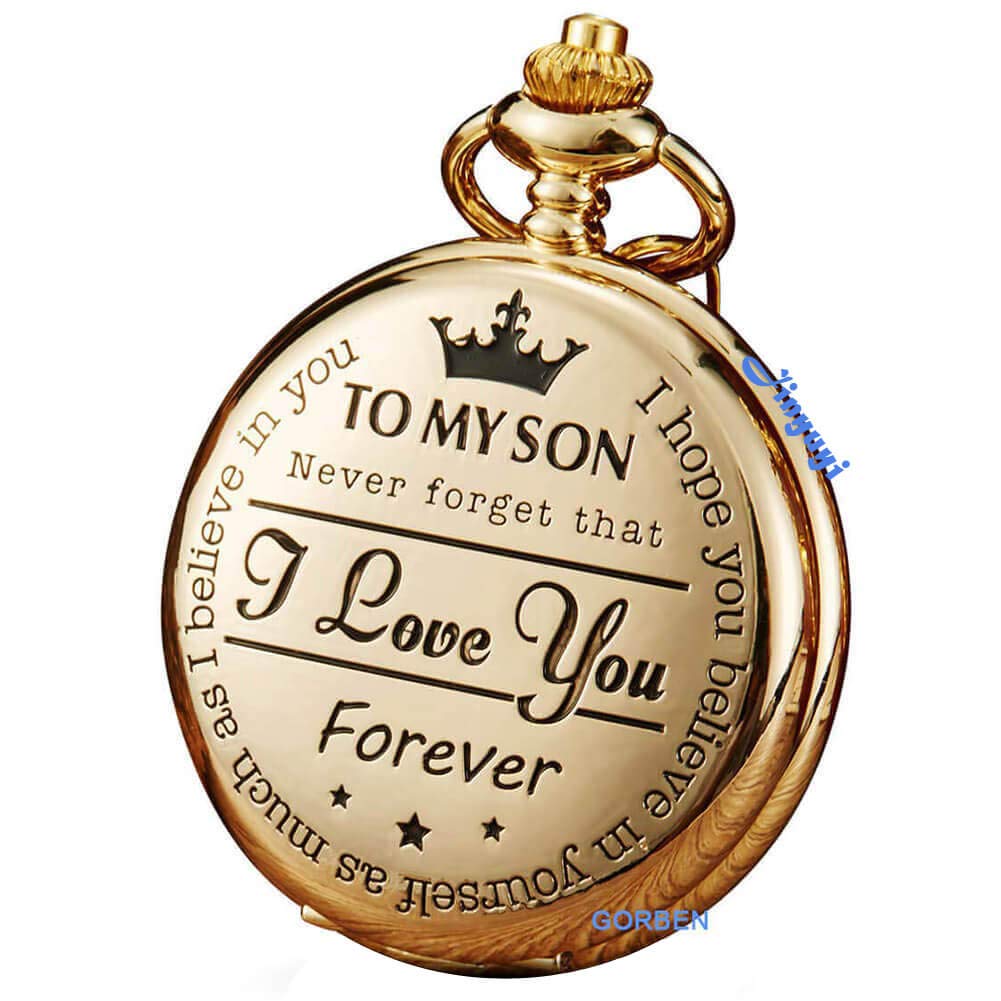 GORBEN To My Son Engraved Pocket Watch — gift idea