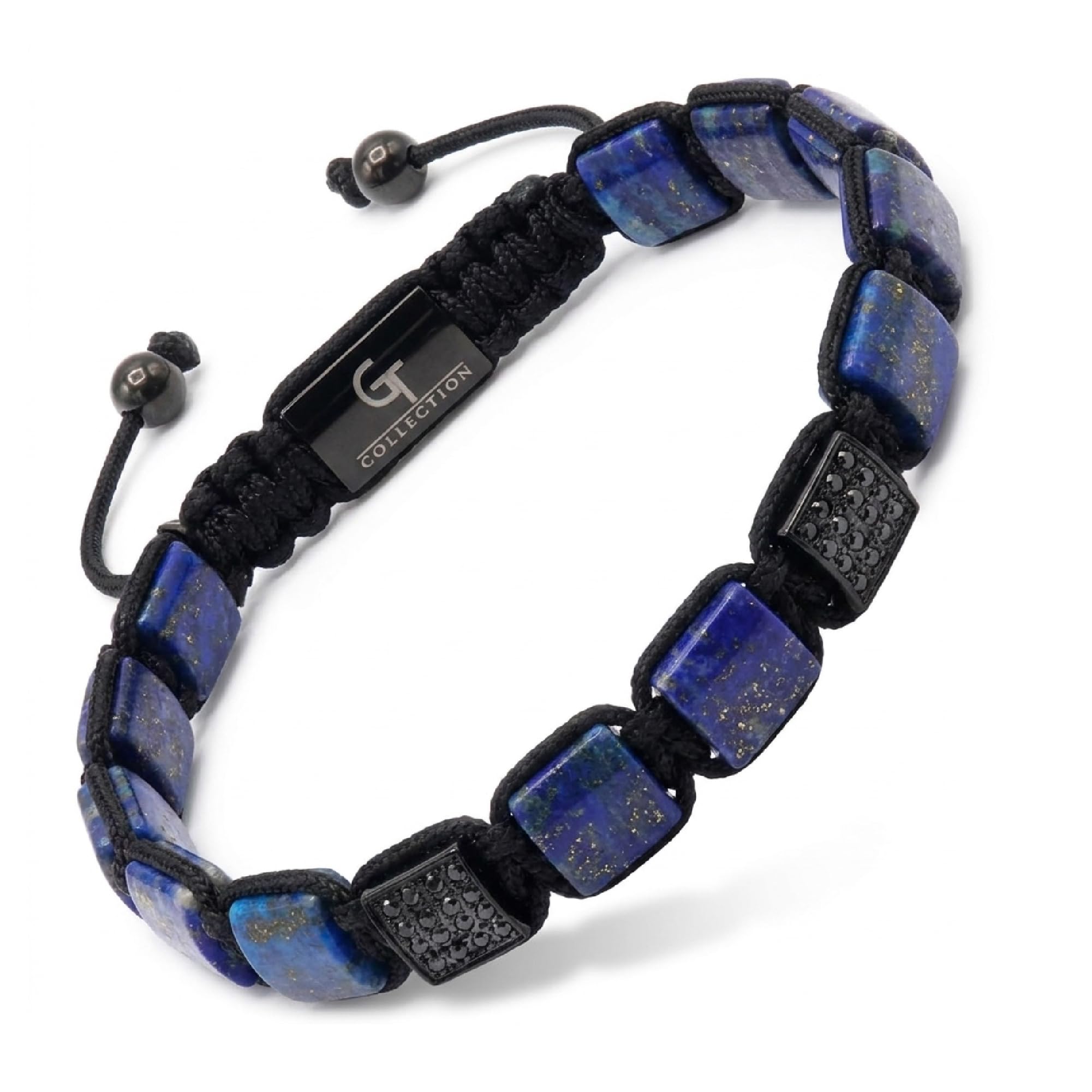 GT Collection Men's Lapis Lazuli Flat Bead Bracelet — gift idea
