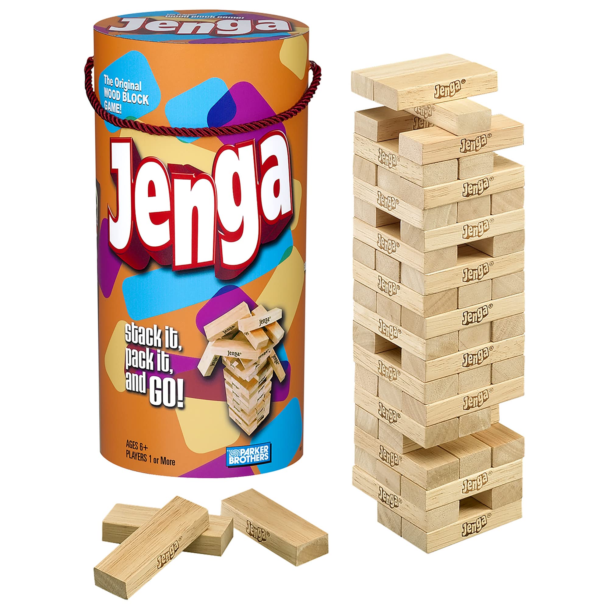 Hasbro Gaming Jenga Classic Stacking Tower Game (Amazon Exclusive) — funny gift