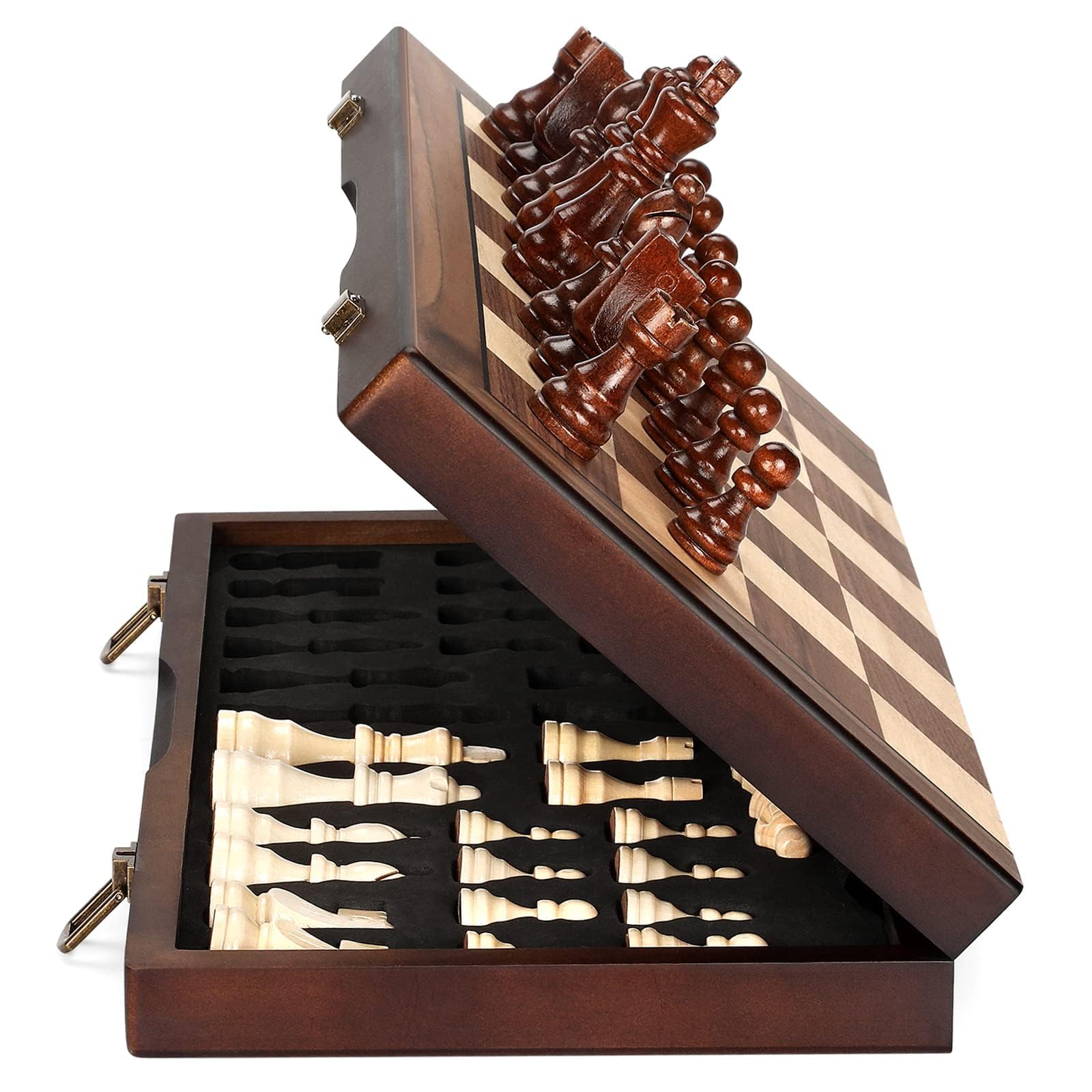 Hurdaos Magnetic Wooden Chess Set, 15-Inch Folding Board — gift idea