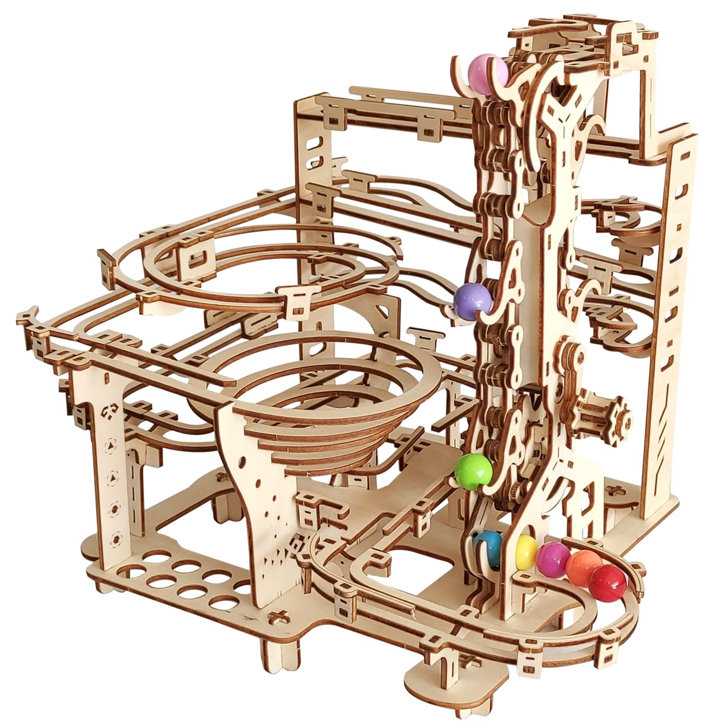 i-CHONY Wooden Mechanical Marble Run Kit — gift idea