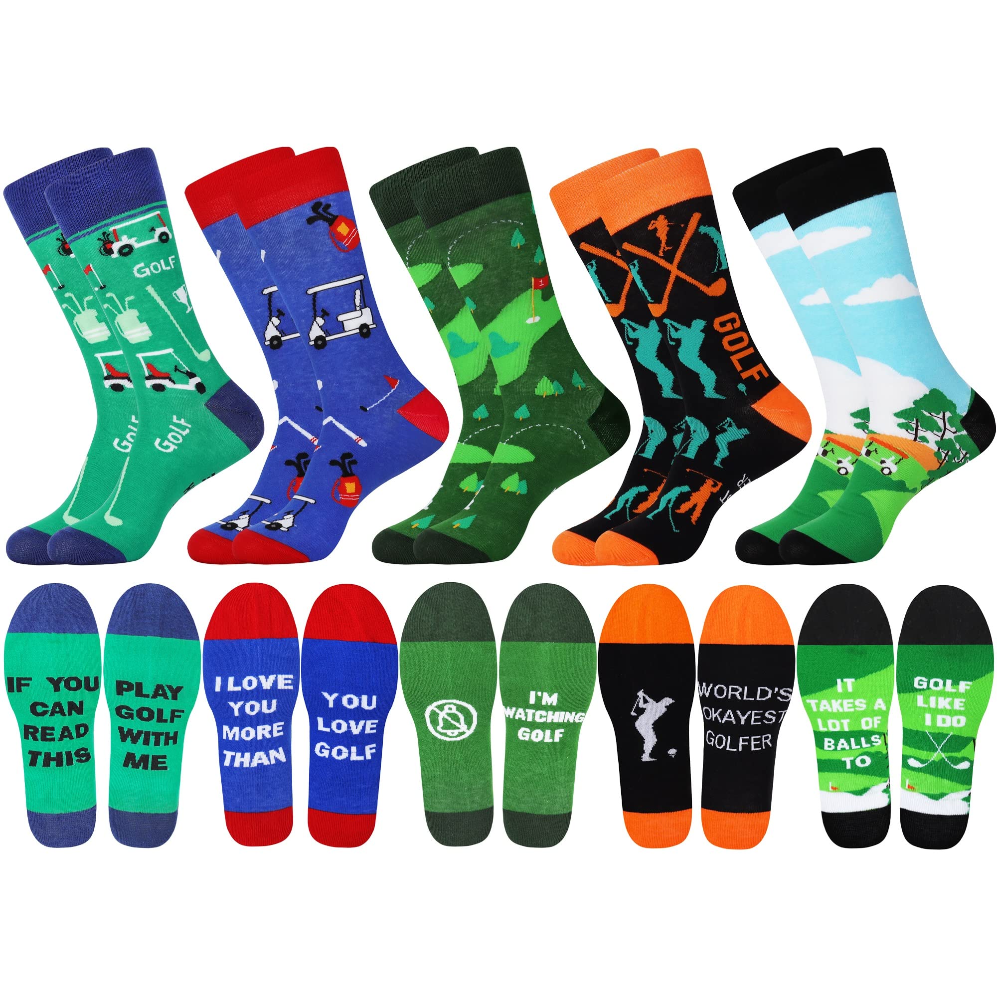 Jeasona Funny Golf Crew Socks for Men — gift idea