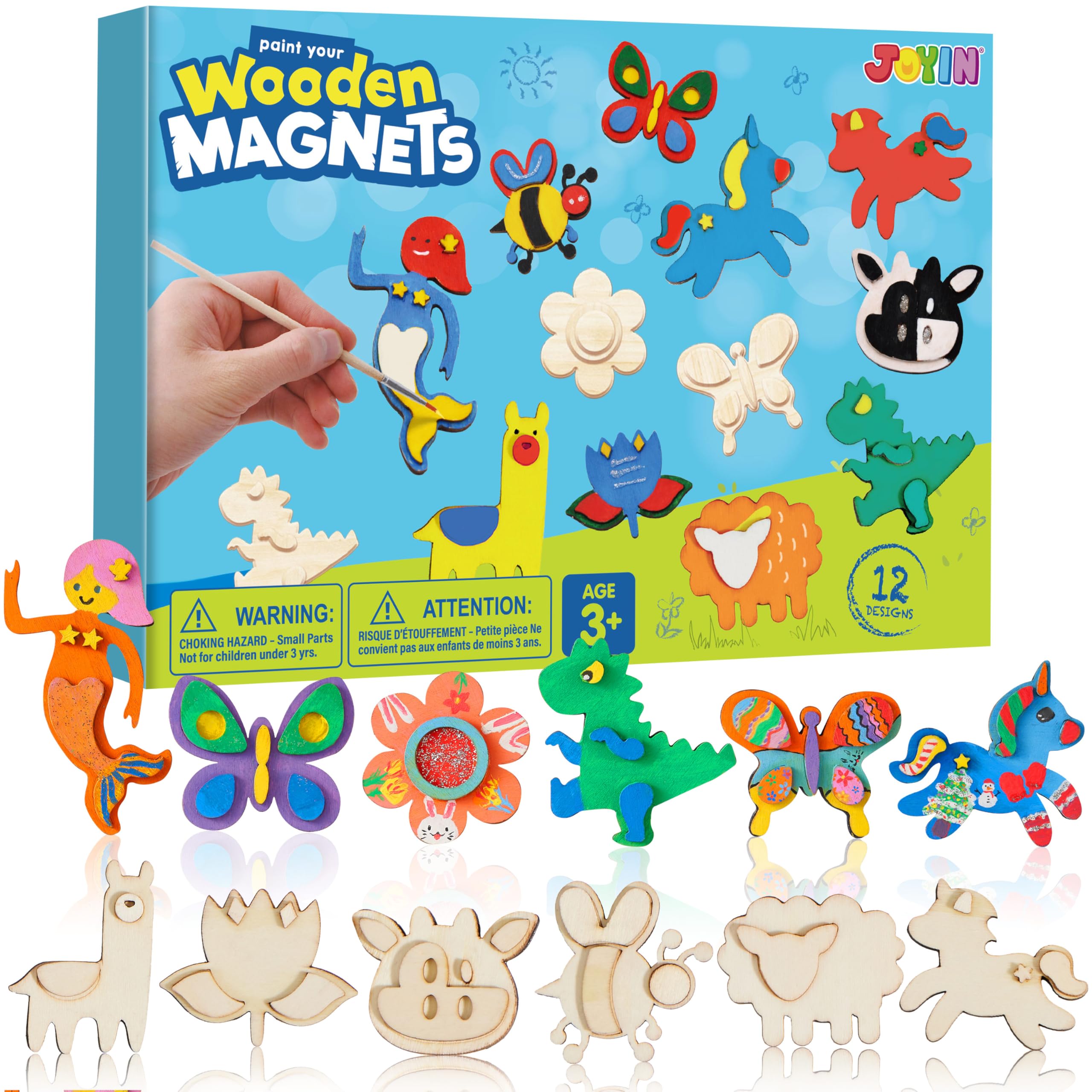 JOYIN Paint-Your-Own Wooden Magnets Kit — gift idea