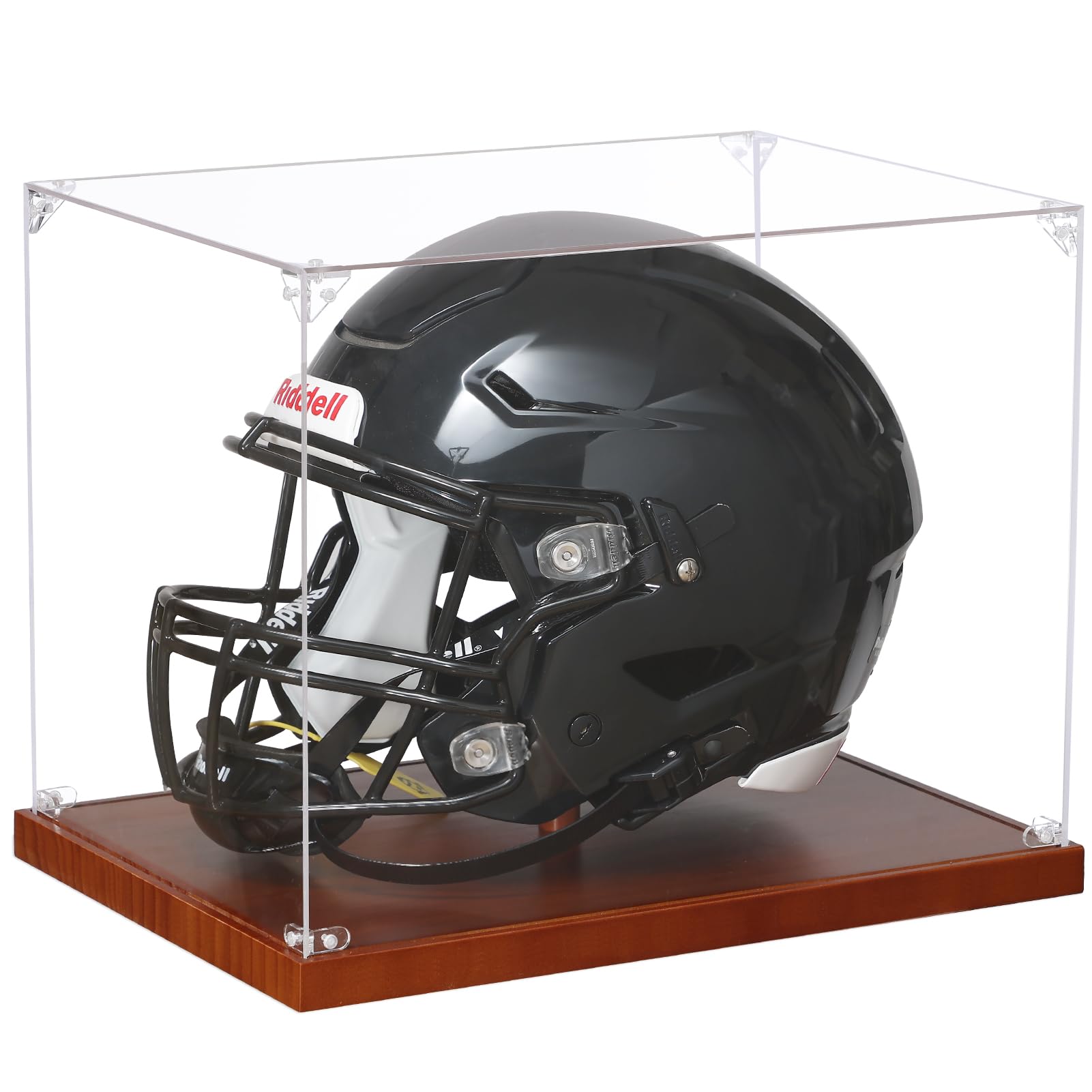 JupDec Full-Size Helmet Display Case with Wood Base — gift idea