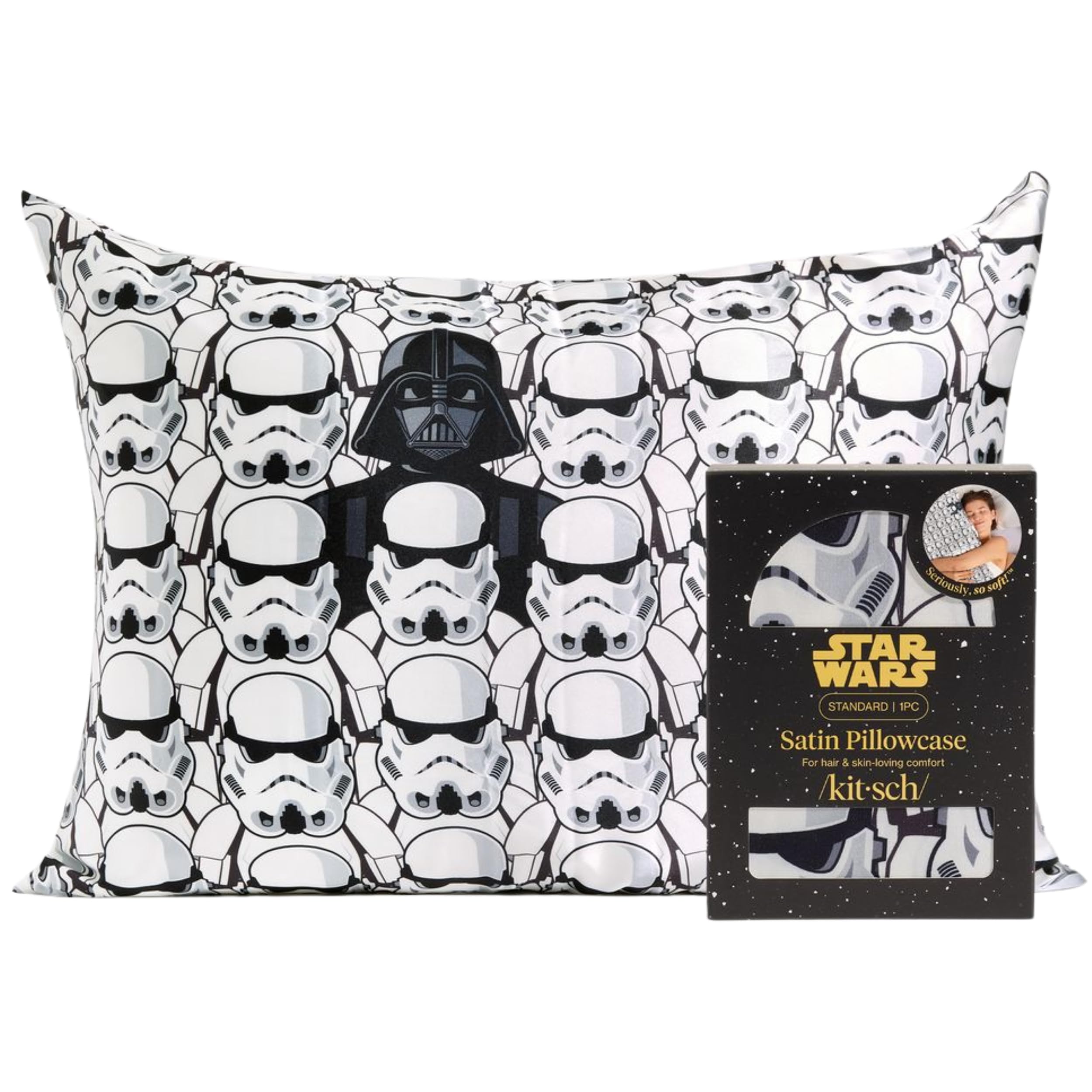 Kitsch x Star Wars Darth Vader Stormtroopers Satin Pillowcase — funny gift