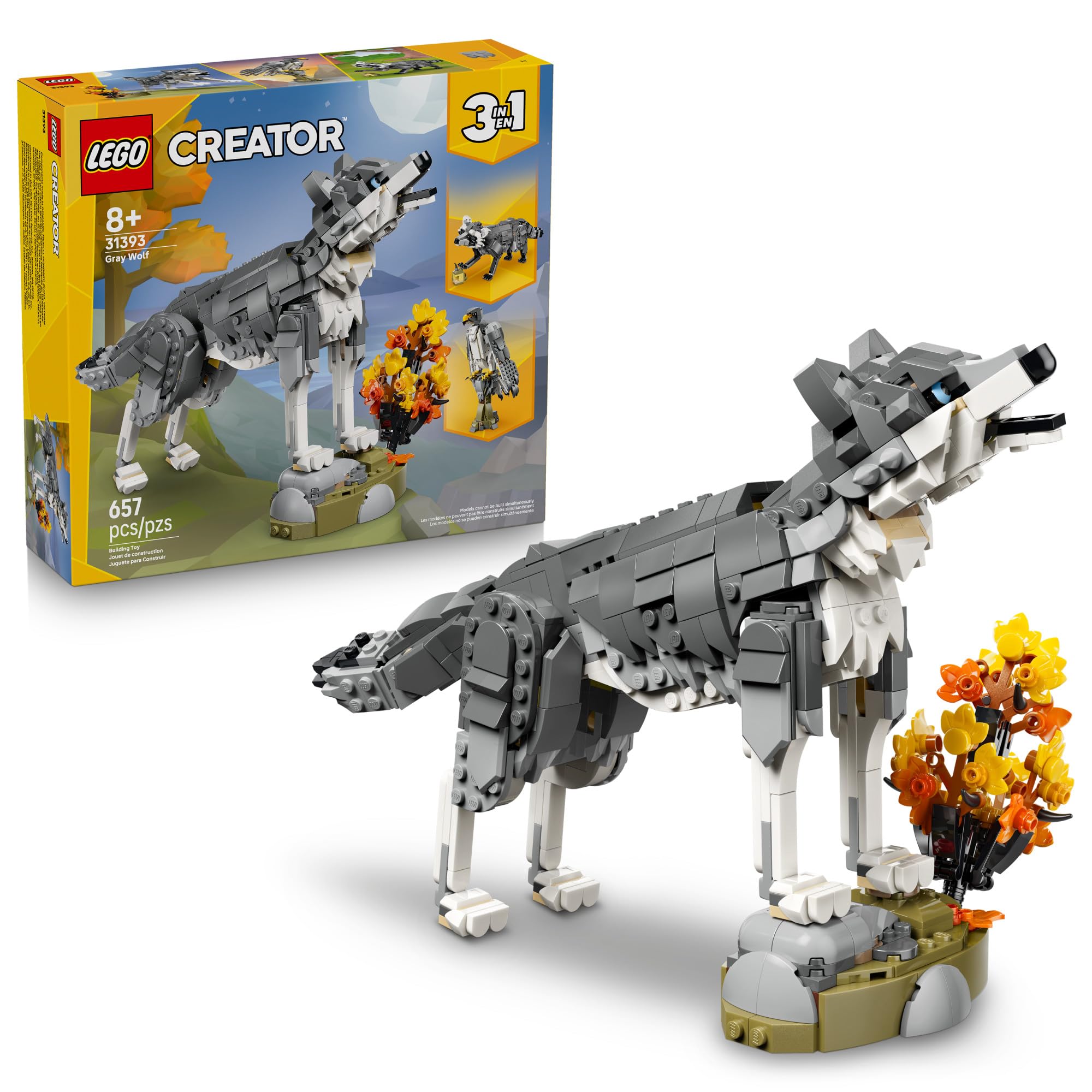 LEGO Creator 3-in-1 Forest Animals: Gray Wolf (31393) — original gift idea