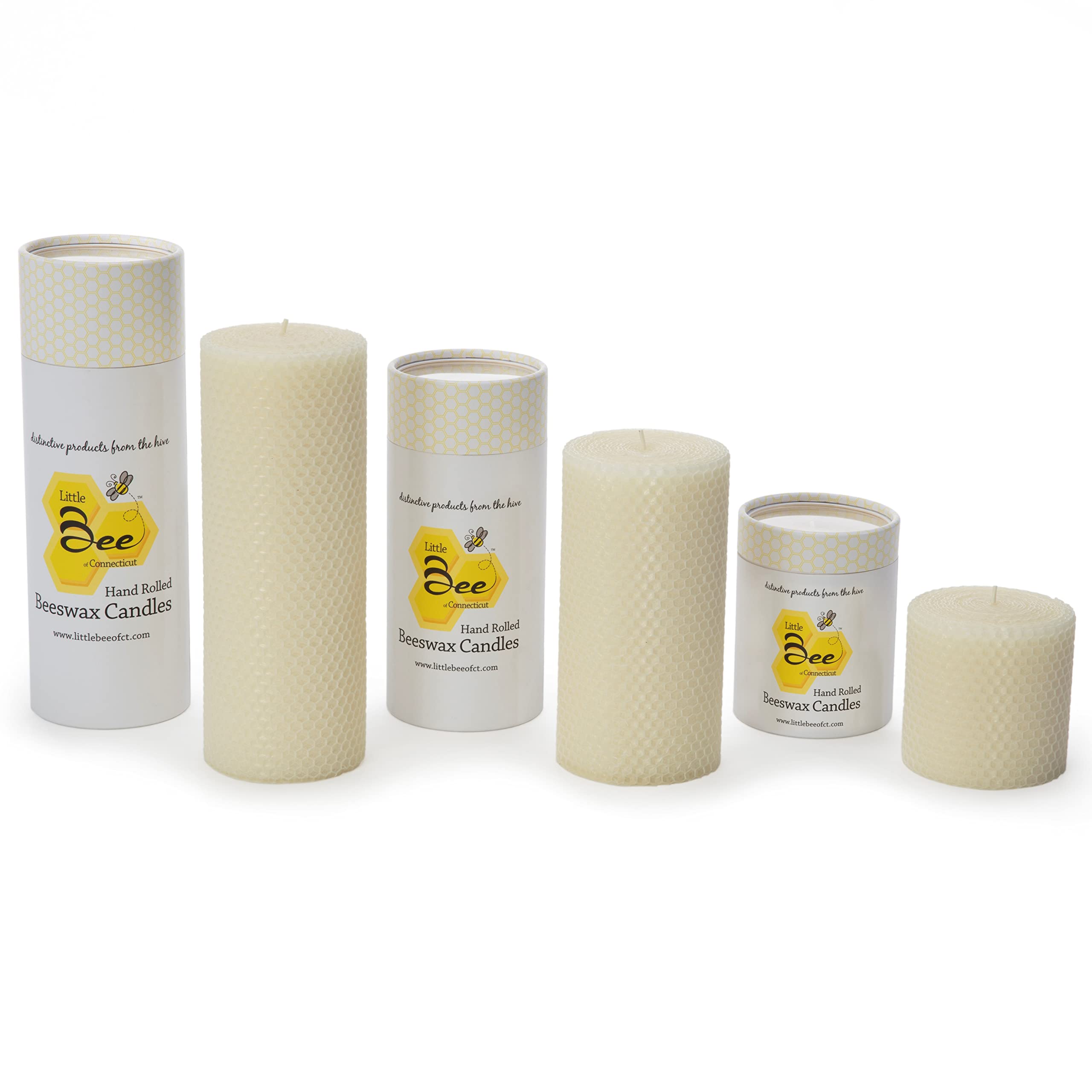 Little Bee Hand-Rolled Beeswax Pillar Trio — gift idea