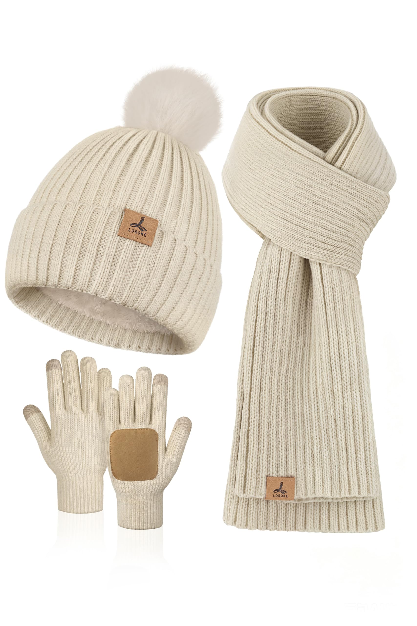 LOROME Winter Beanie, Scarf and Gloves Set — gift idea