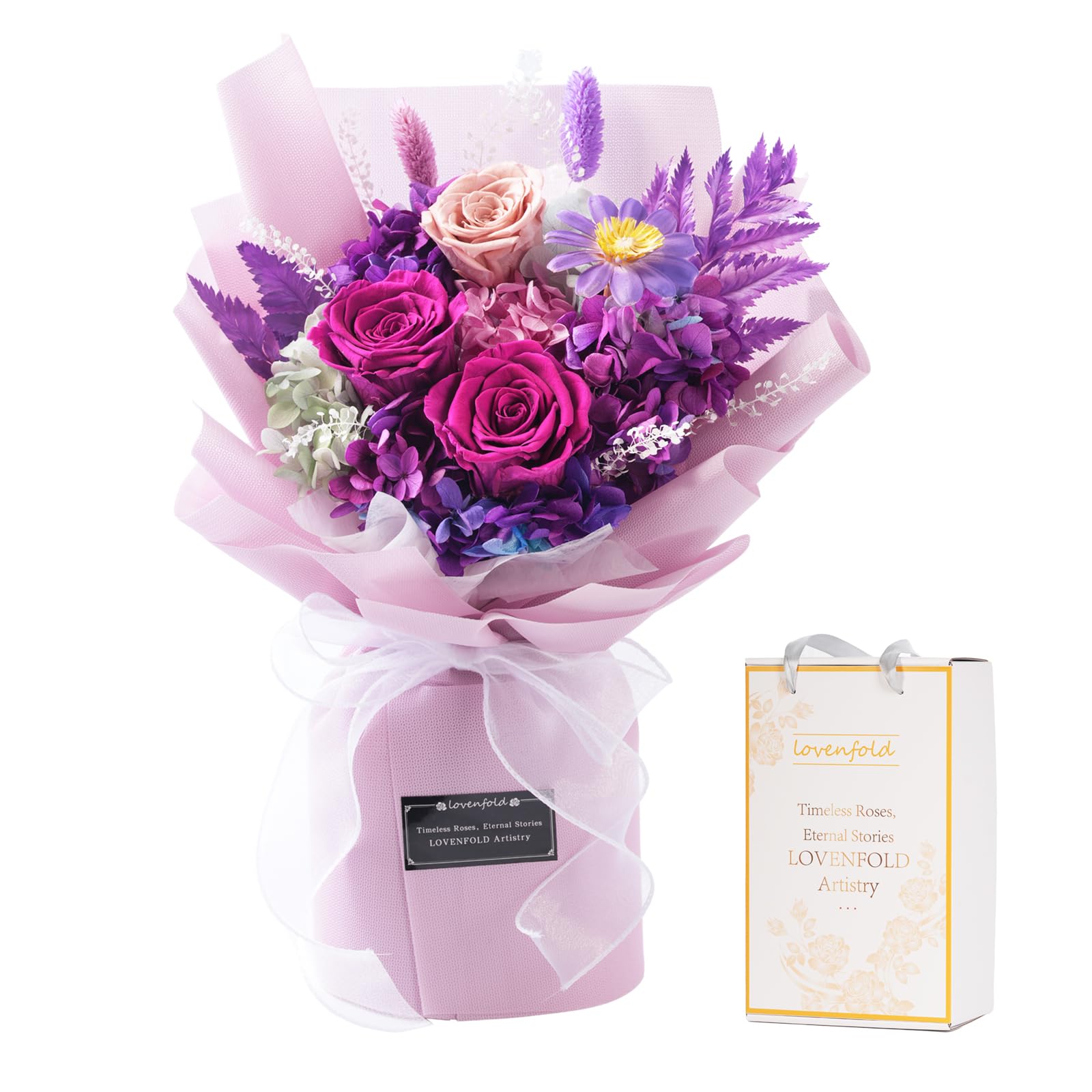 lovenfold Preserved Purple Rose Bouquet — gift idea