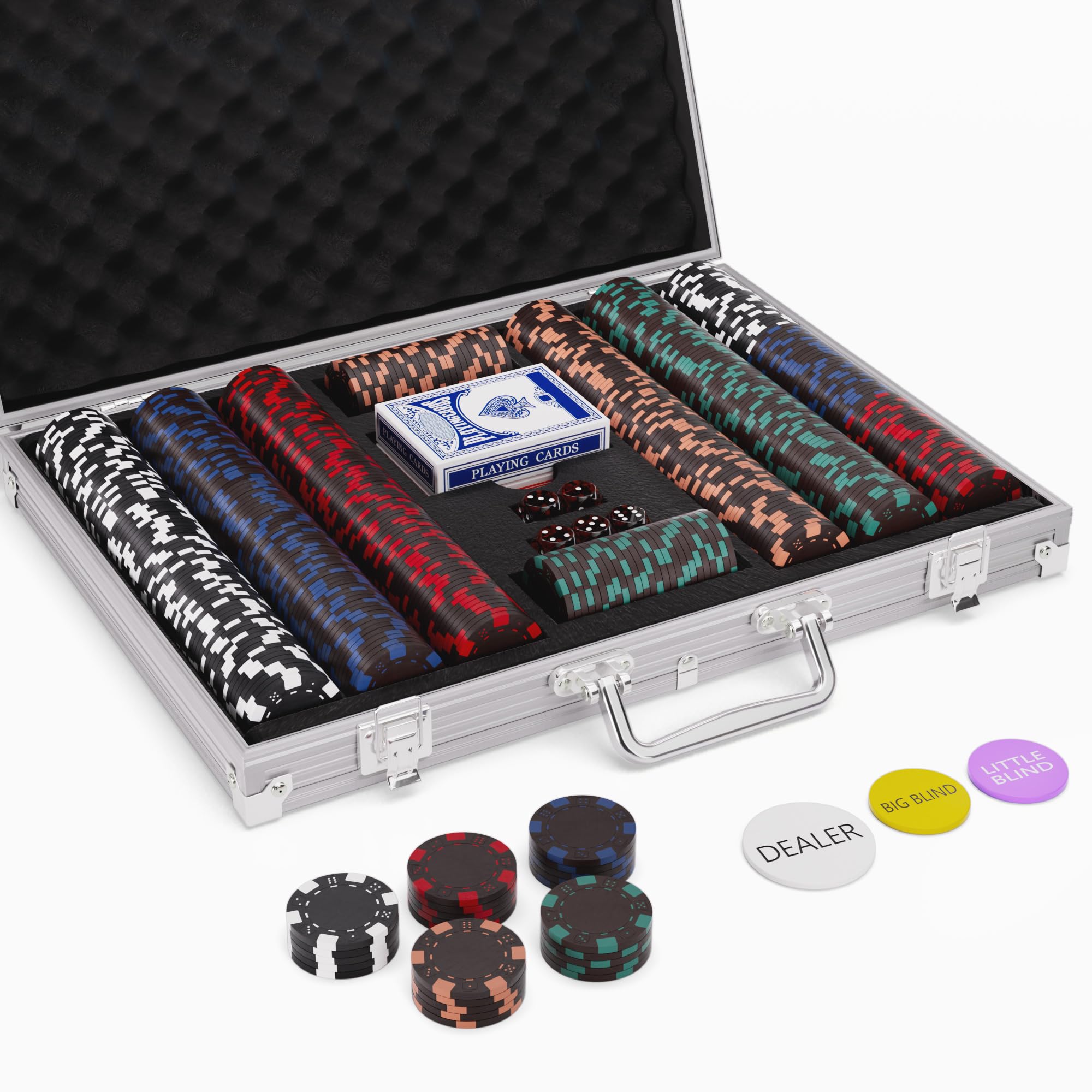 LUOBAO 500-Piece Clay Poker Chip Set with Case — gift idea