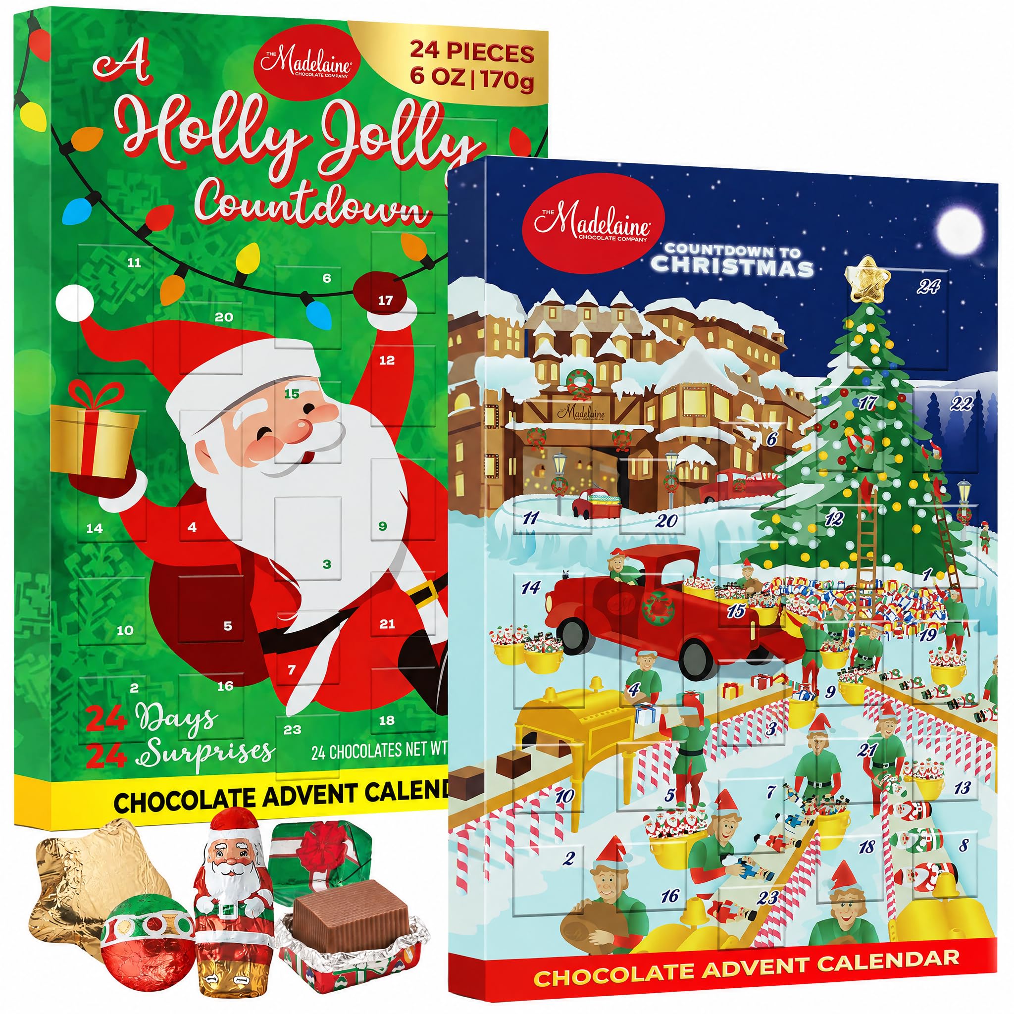 Madelaine 2026 Chocolate Advent Calendars, Set of 2 — gift idea
