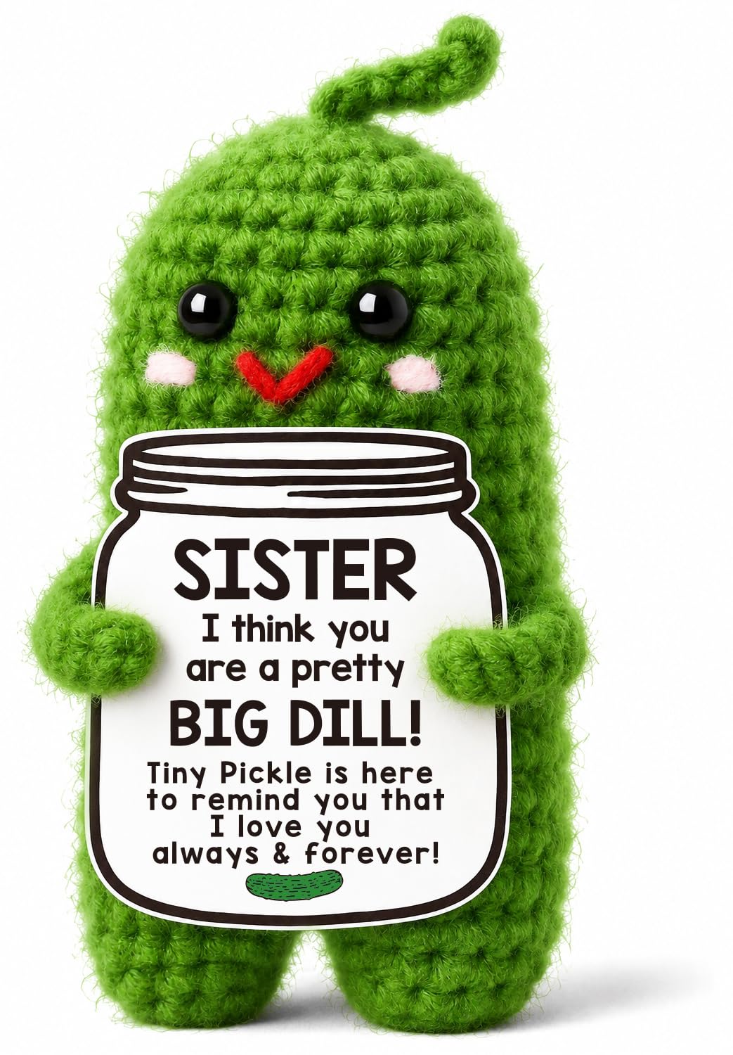 MAMAGIFTREE Handmade Crochet Pickle, Birthday Gift for a Sister — original gift idea