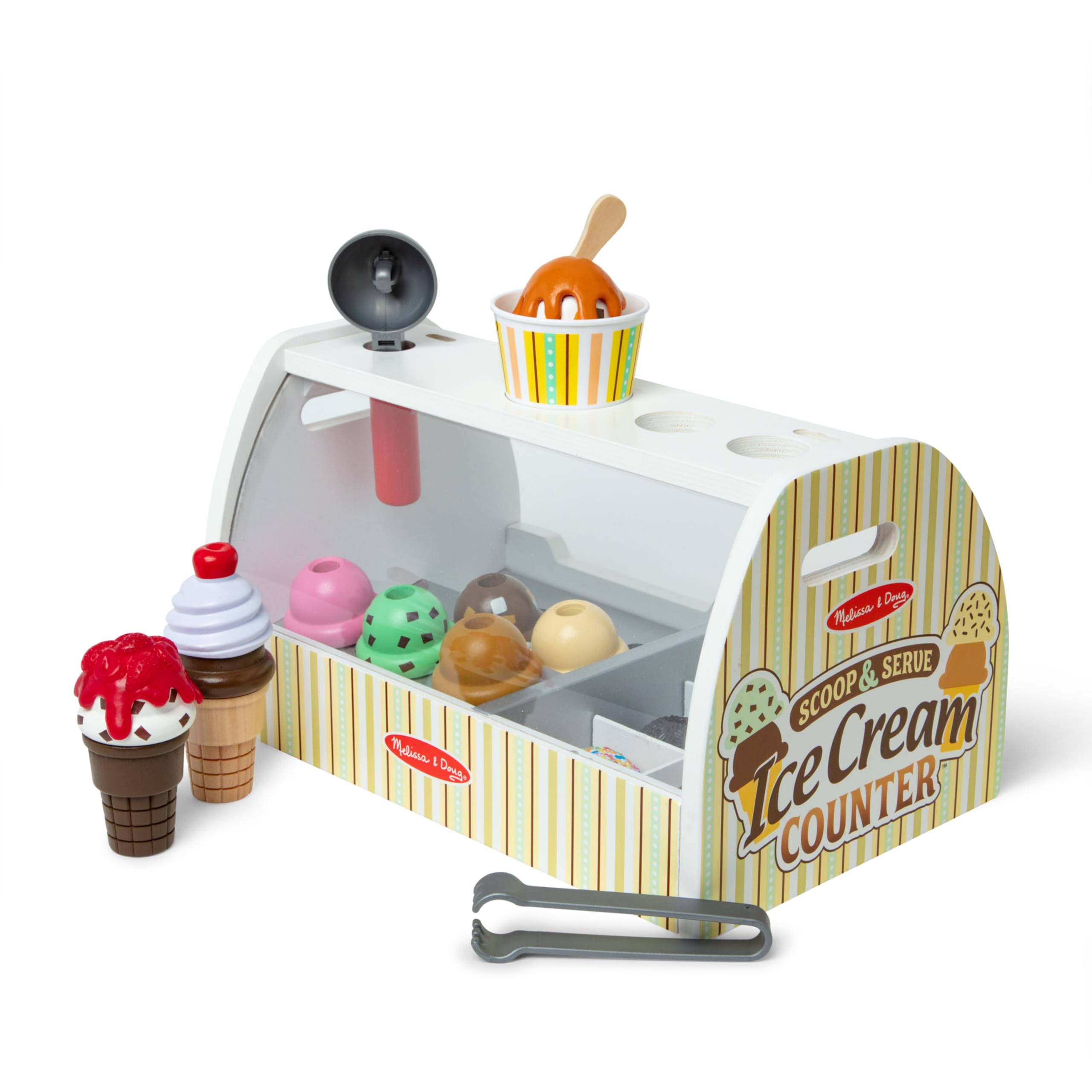 Melissa & Doug Wooden Scoop & Serve Ice Cream Counter, Pretend Play Store — funny gift