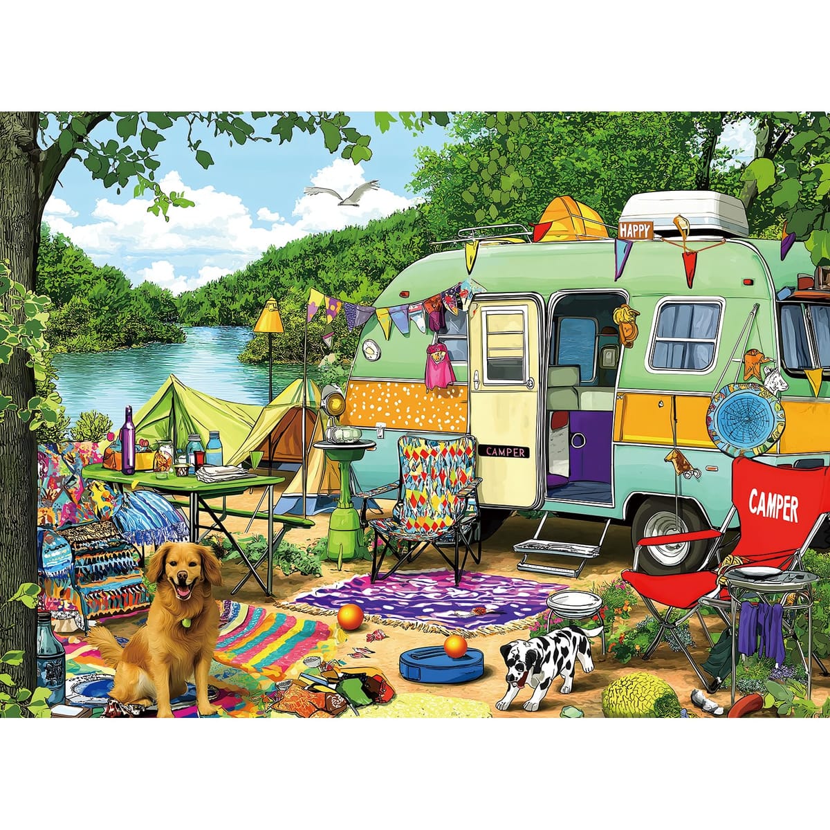 MINIWAN 500-Piece Lakeside Camping Jigsaw Puzzle for Adults — gift idea